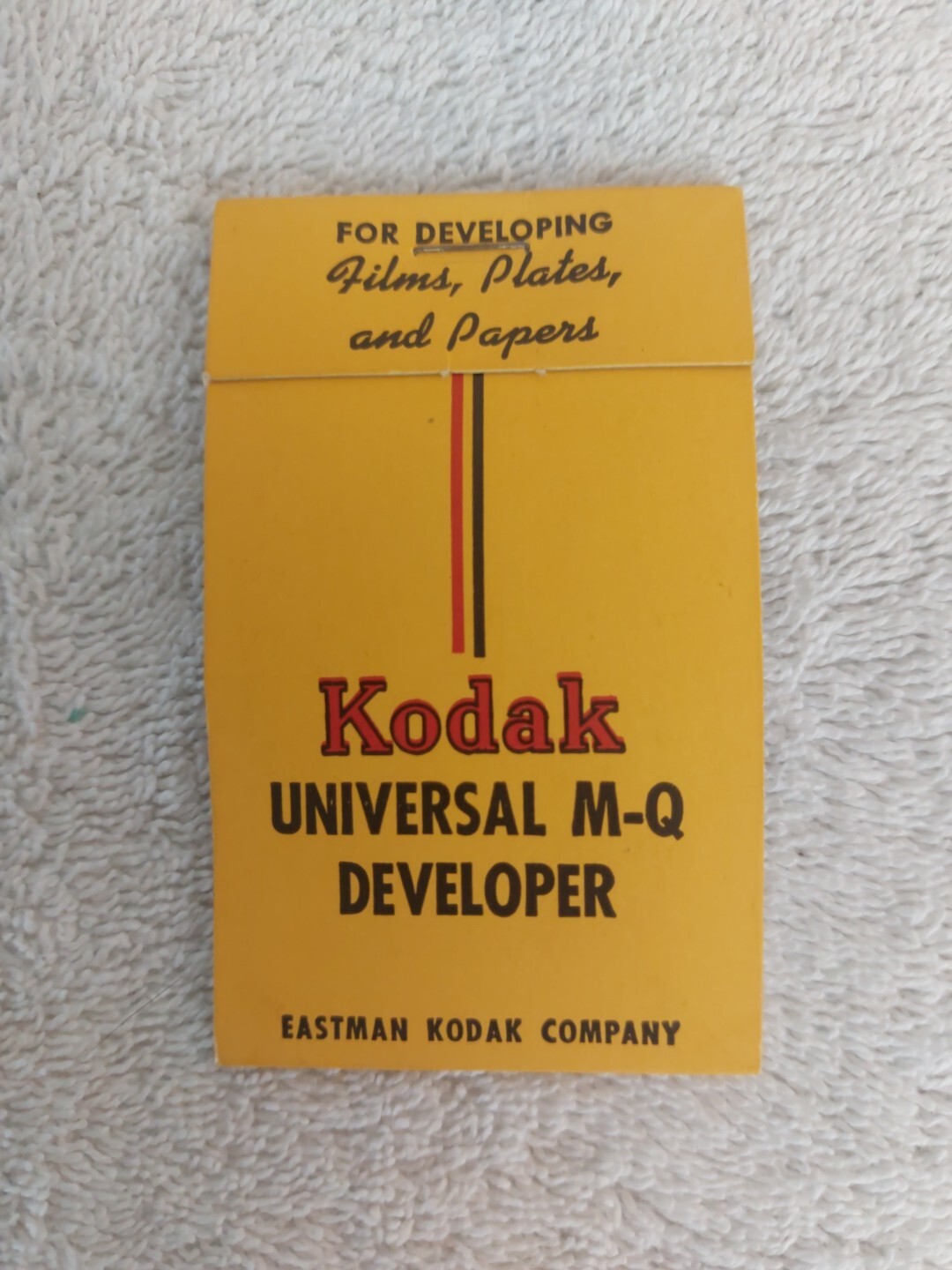 KODAK 1940 circa UNIVERSAL M-Q DEVELOPER EASTMAN KODAK COMPANY CODE 2473 A