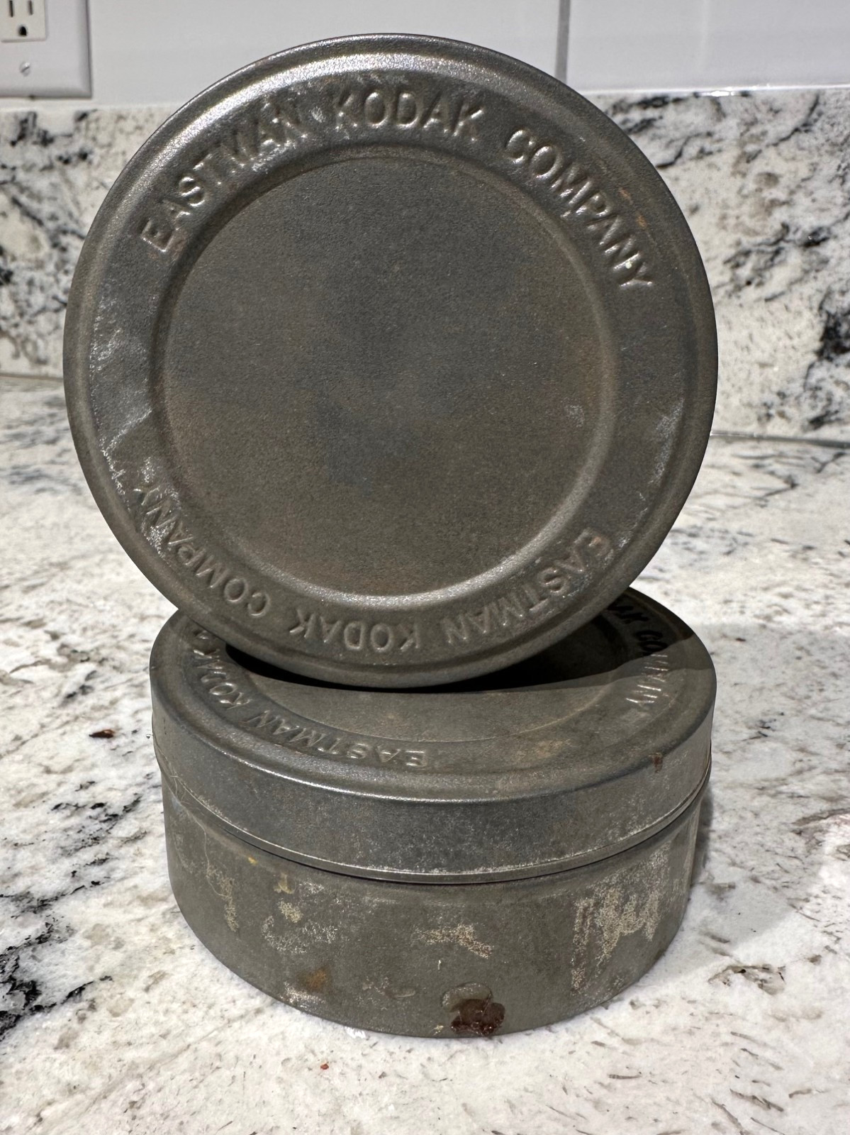 EASTMAN KODAK Vintage Film Company Cannister 4″ Case Tins X2 For Reel Storage