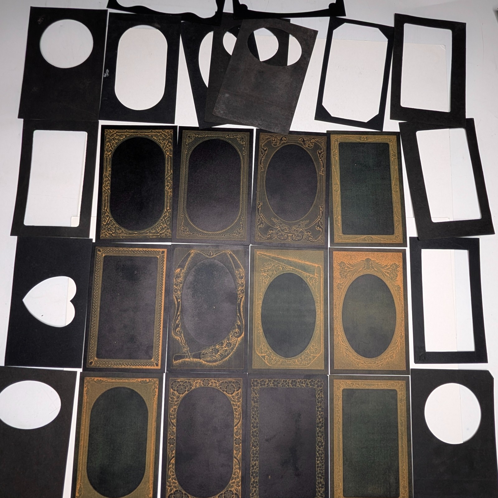 SET 1910s Ornate Millard Manning Photo Matts Negative Frames Develop RPPC Postal