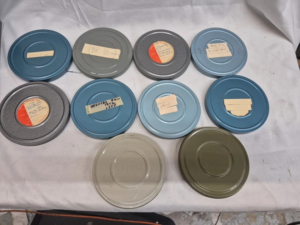8MM Film Movie Reel Storage Case w/ Home Movie Worlds Fair 1962 Zoo Lake