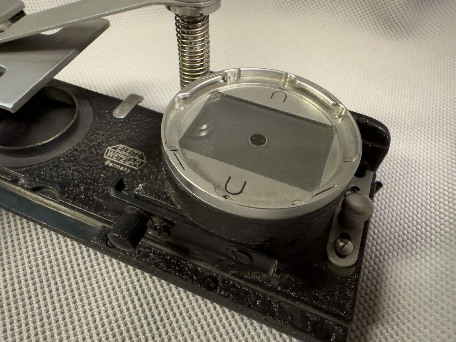 Leitz Wetzlar Leica Camera Focusing Slide (M39) and Elmar 5cm Helical Focus mnt.
