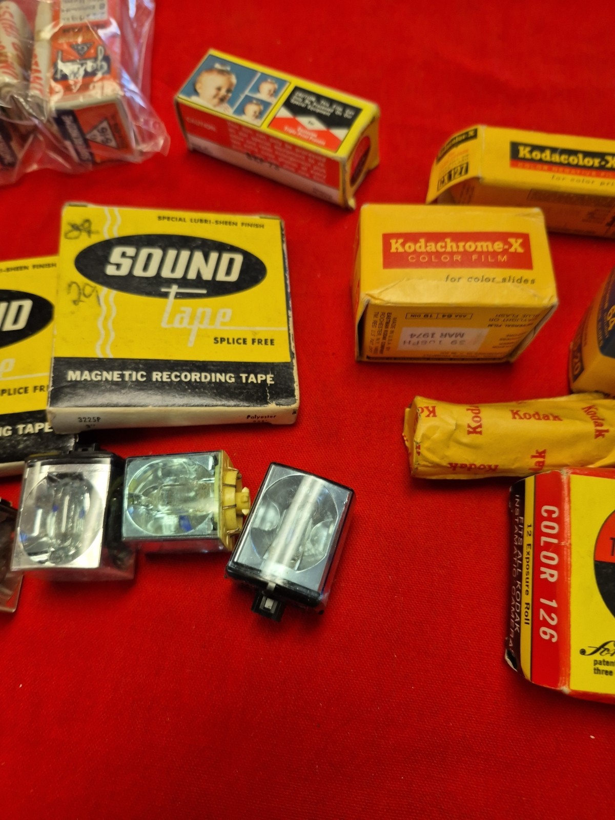 Lot Of Kodak And More Lot Of Film Bulbs Recording Tape