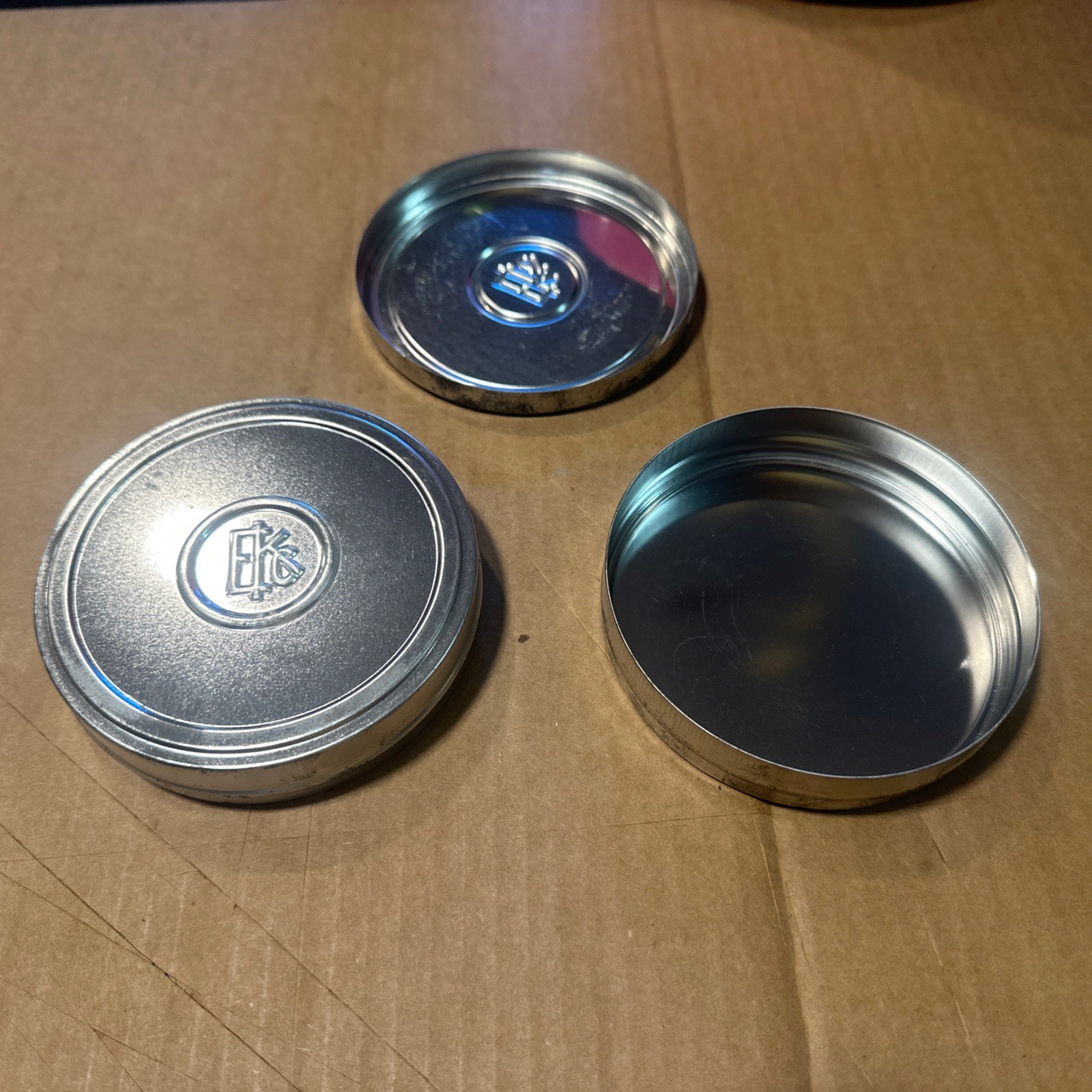 2 Vintage Eastman Kodak Company EKC Film Cans Canisters Reel Tins 3.75” Empty