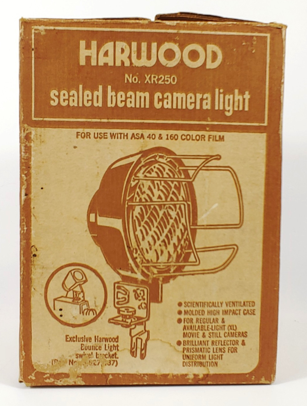 Vintage Harwood No. XR250 Sealed Beam Camera Light For Use With ASA 40&160 WORKS