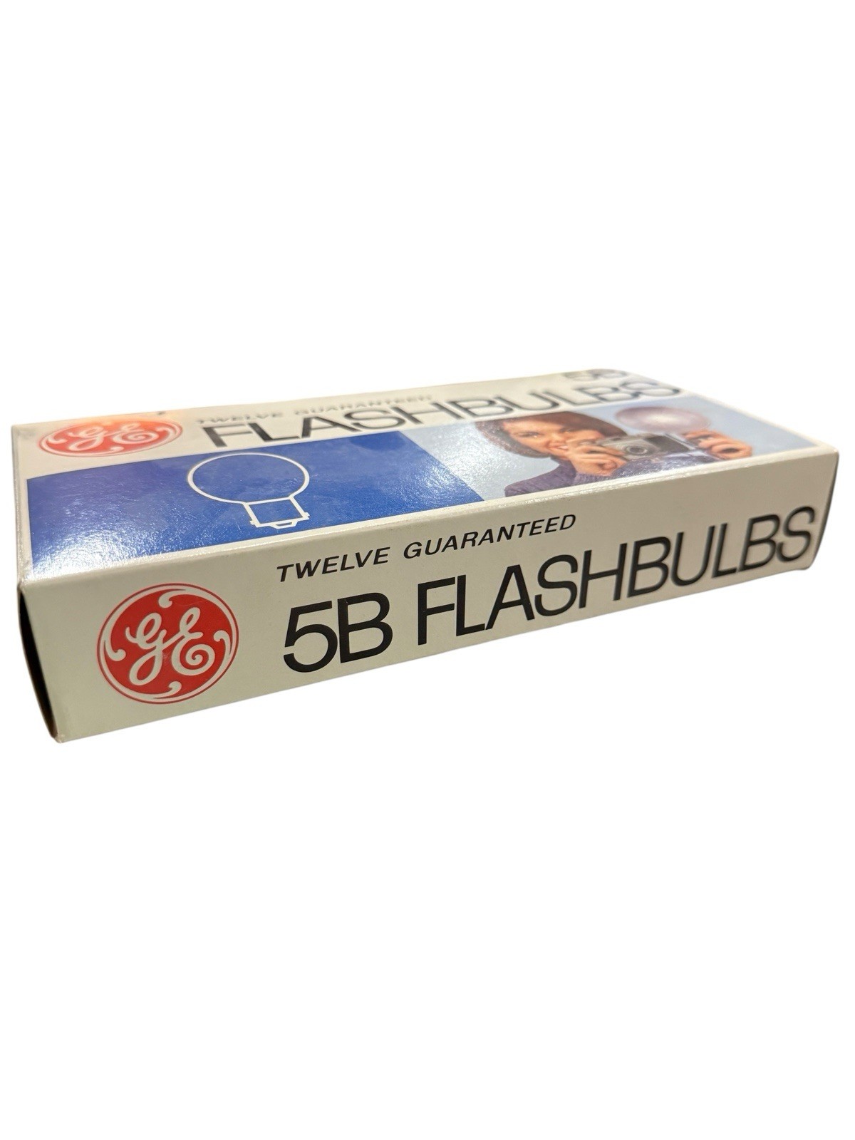 Vintage GE 12 Guaranteed Flashbulbs 5B Blue NOS Full