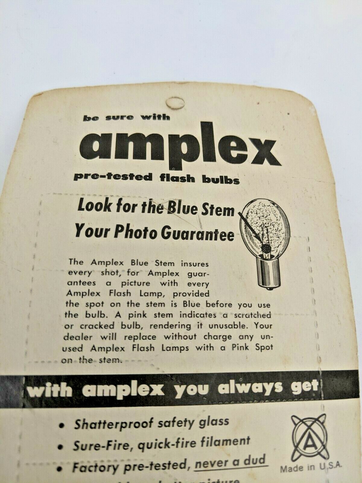 VINTAGE AMPLEX M2 PHOTOFLASH FLASHBULBS M2 12 pack NEW