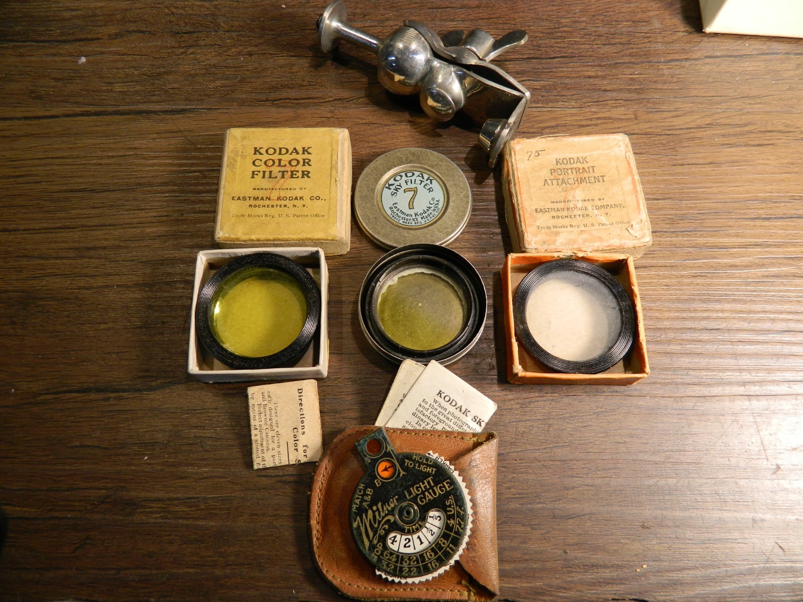VTG Eastman Kodak Camera bar Mounting Bracket USA Spring Loaded & filter lot