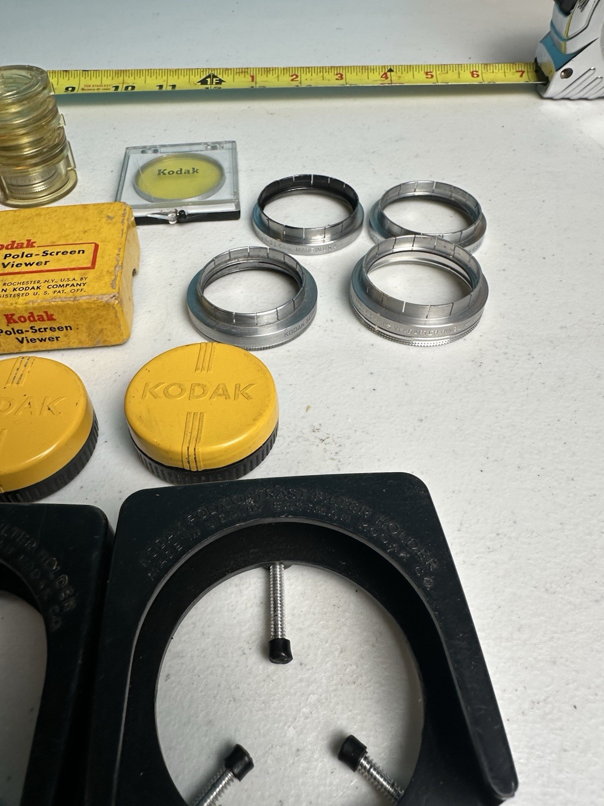 Vintage Kodak Ednalite Optical Filter Lot w Holders Rings Pola-Screen Viewer