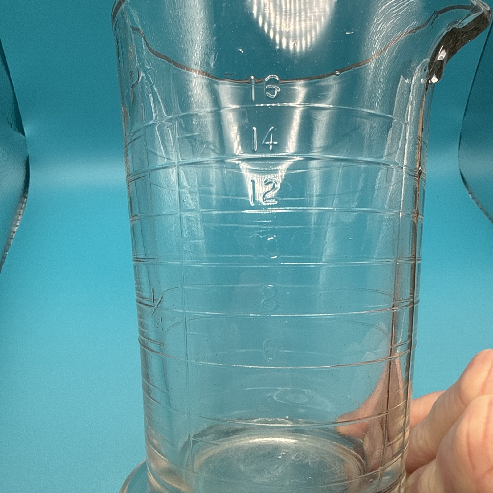 Vintage Kodak Photographic Glass Tumbler Measuring Beaker 16 Oz (20 Oz Total)