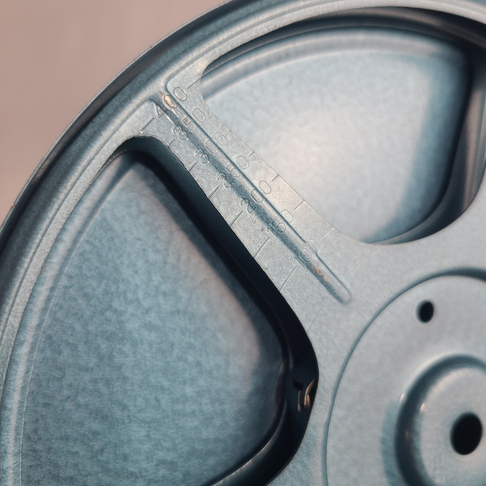 Compco Corp 8mm Film Reel in Metal Cannister Can Case Light Blue Vintage Movie