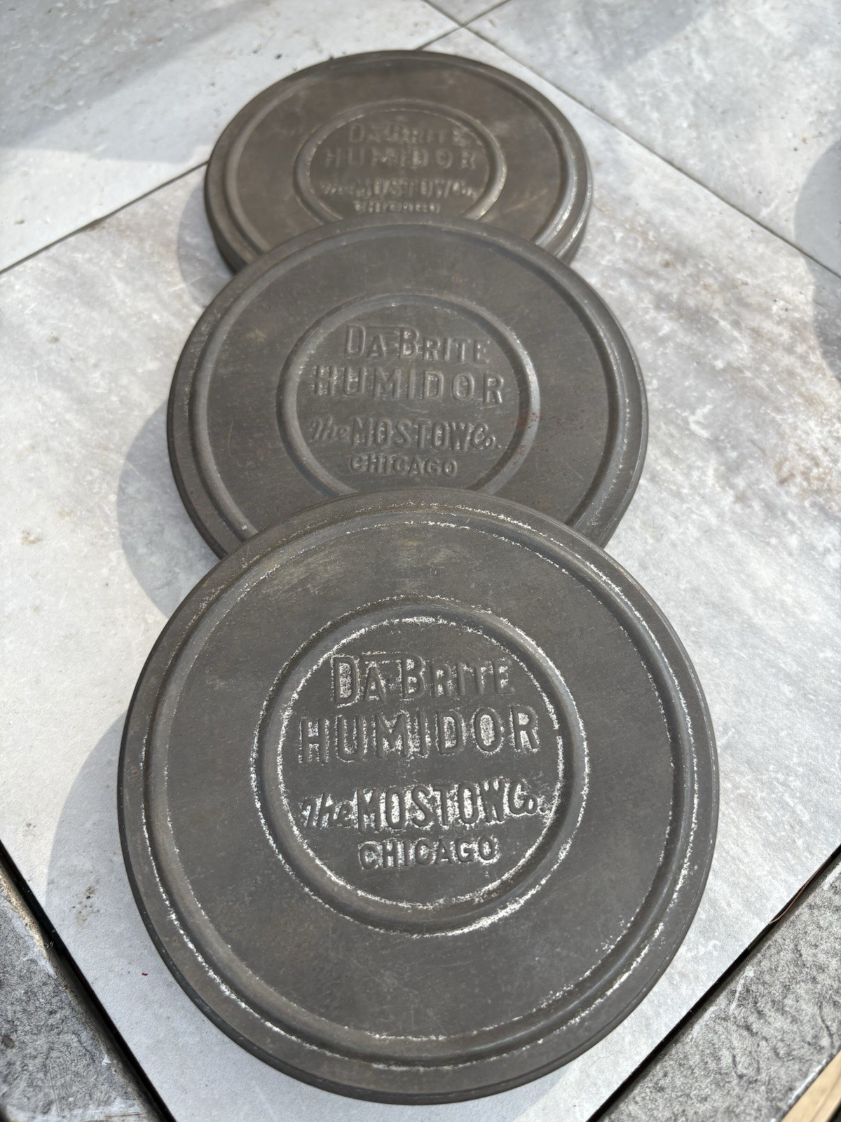 Set Of 3 Vintage DaBrite Humidor 8mm Metal Film Empty Cases
