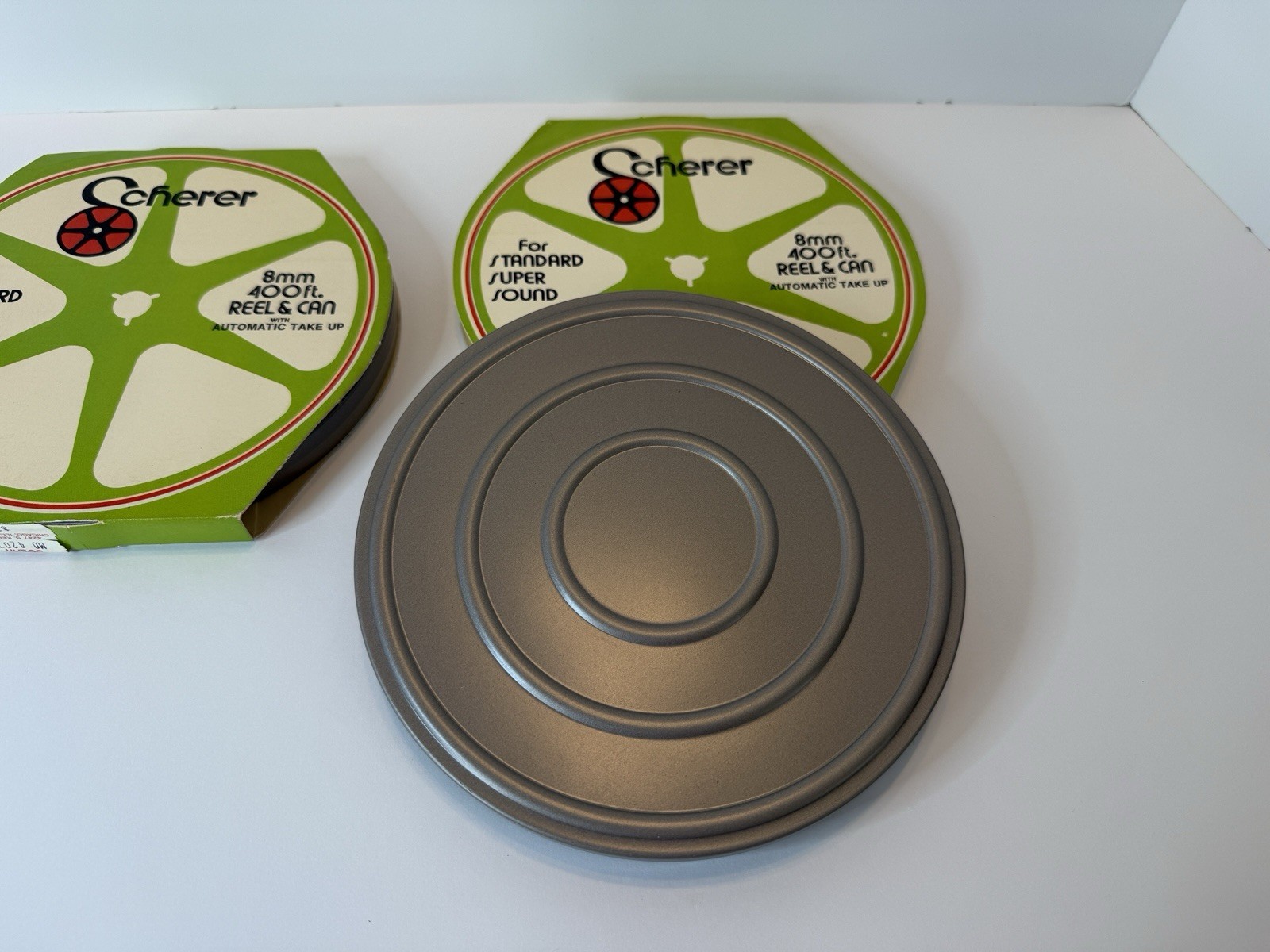 Scherer 8mm Metal Film Reels NEW OLD STOCK Film Reel And Can Set Lot Of 2