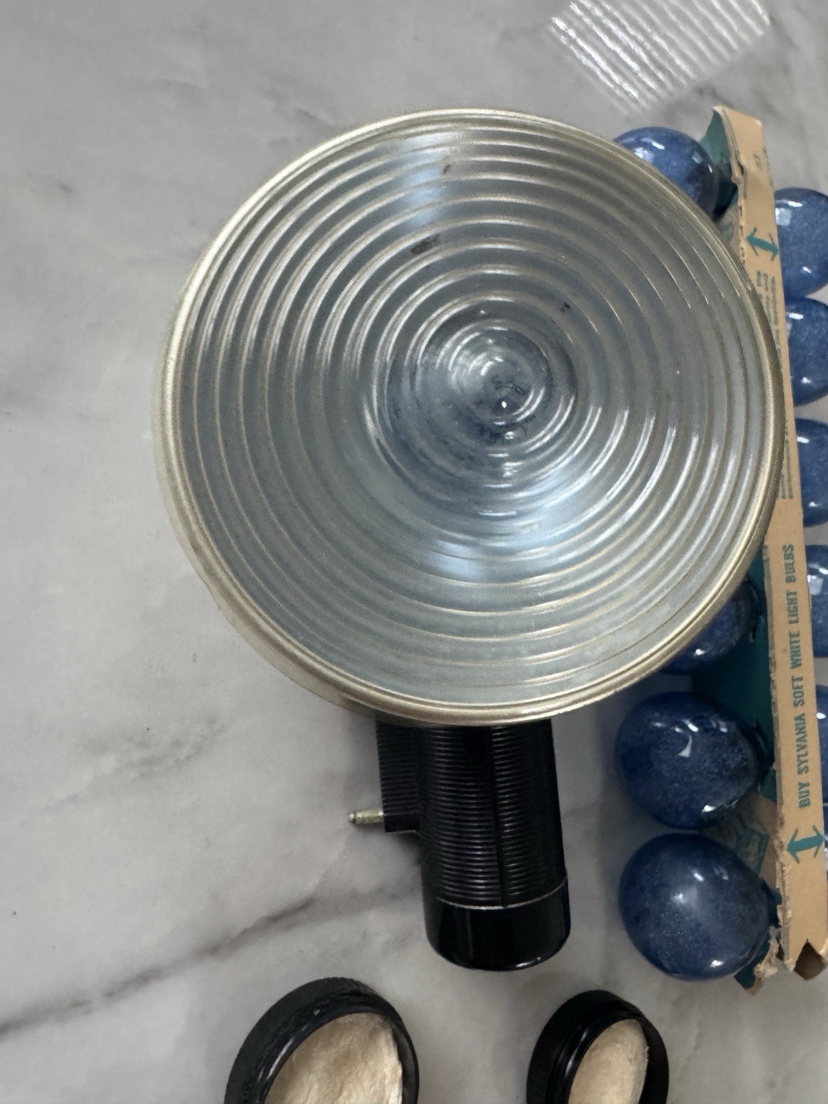 Sylvania Blue Dots With Lamp Flash Bulbs – Set Of 12 – VINTAGE