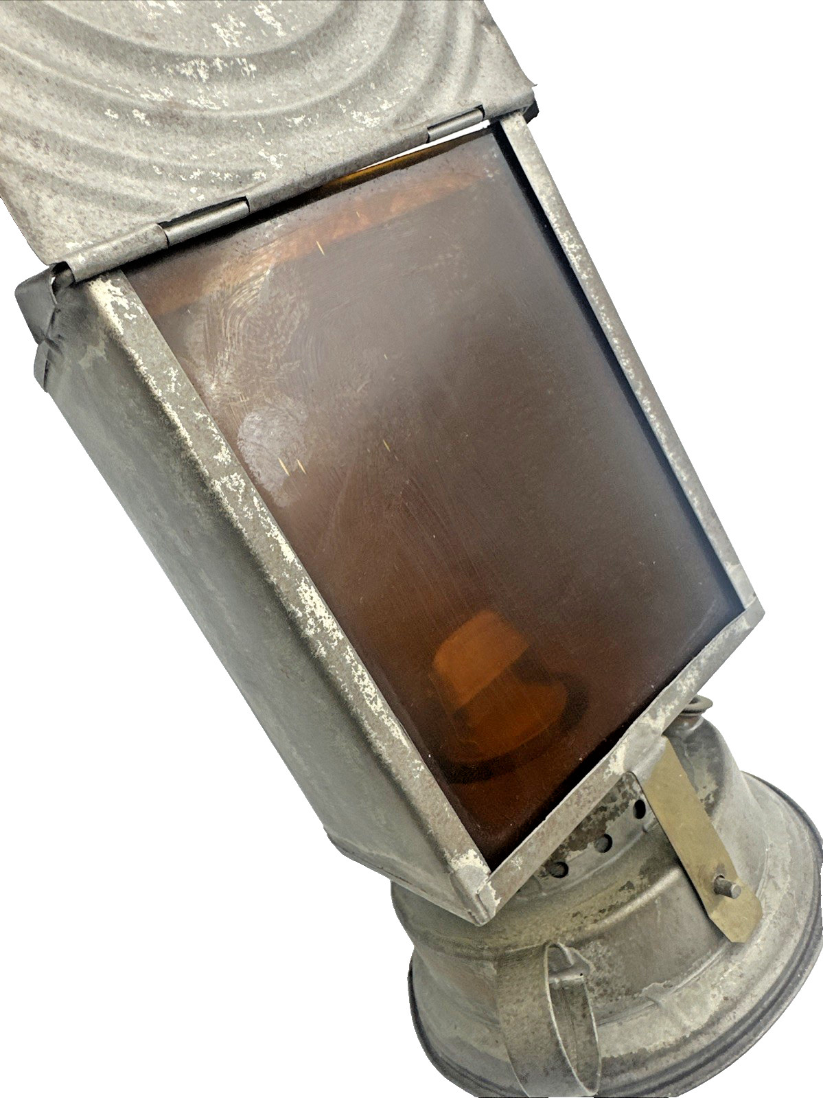 Antique Ideal No 1 Photography Darkroom Lantern Amber Lens Stripped