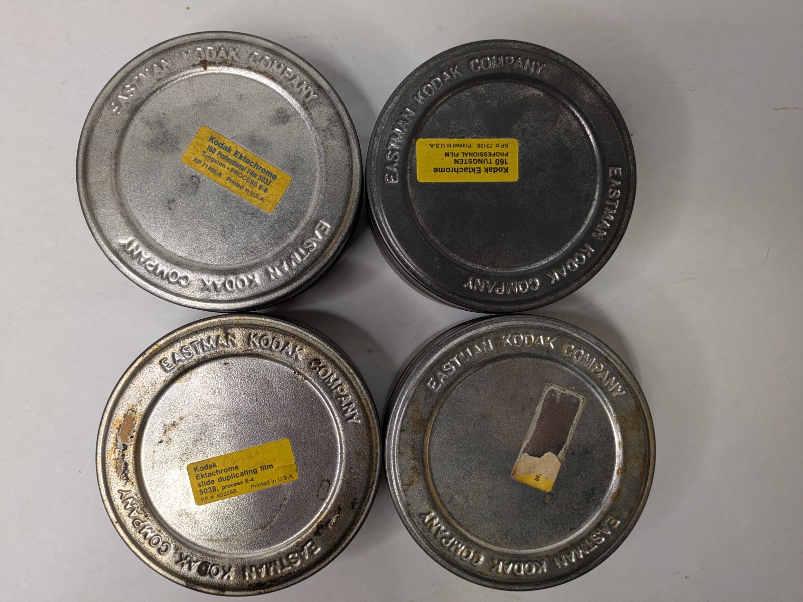 Lot Of 4 Vintage Eastman Kodak Co. 4″ Film Canister Metal Tin Can Container