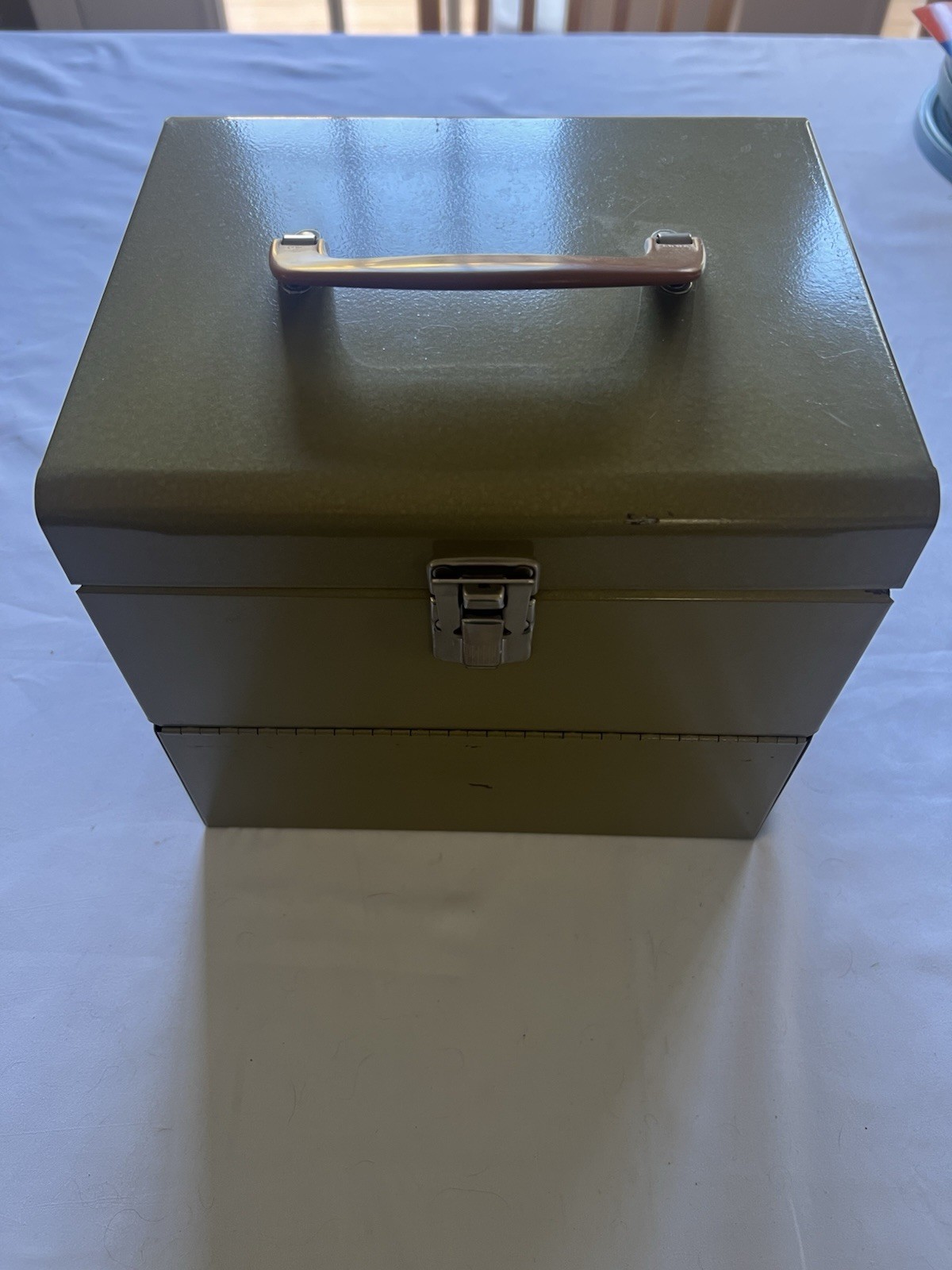 Vintage Logan Deluxe Film Reel Storage Chest w/ Metal 8mm/16mm Canisters Lot