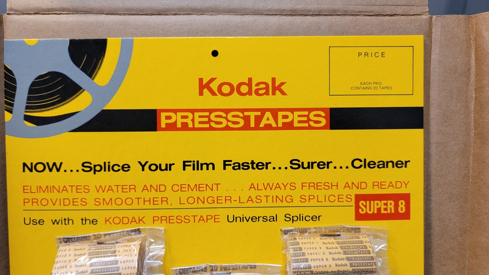 Kodak Presstapes Retail Card 20 Packs Of 20 Tapes New Original RARE Cat 147-5771
