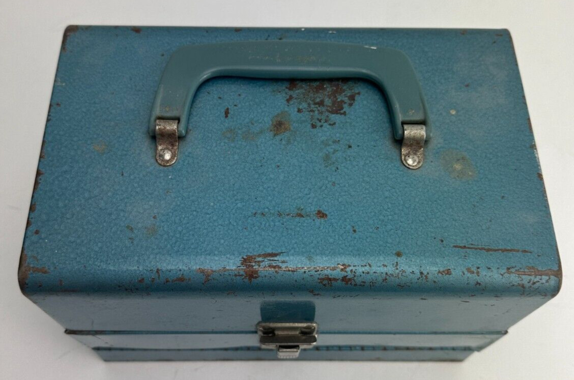 Vintage Logan De Luxe 5 Inch Movie 12 Reel Chest Metal Storage Box Carry Tote