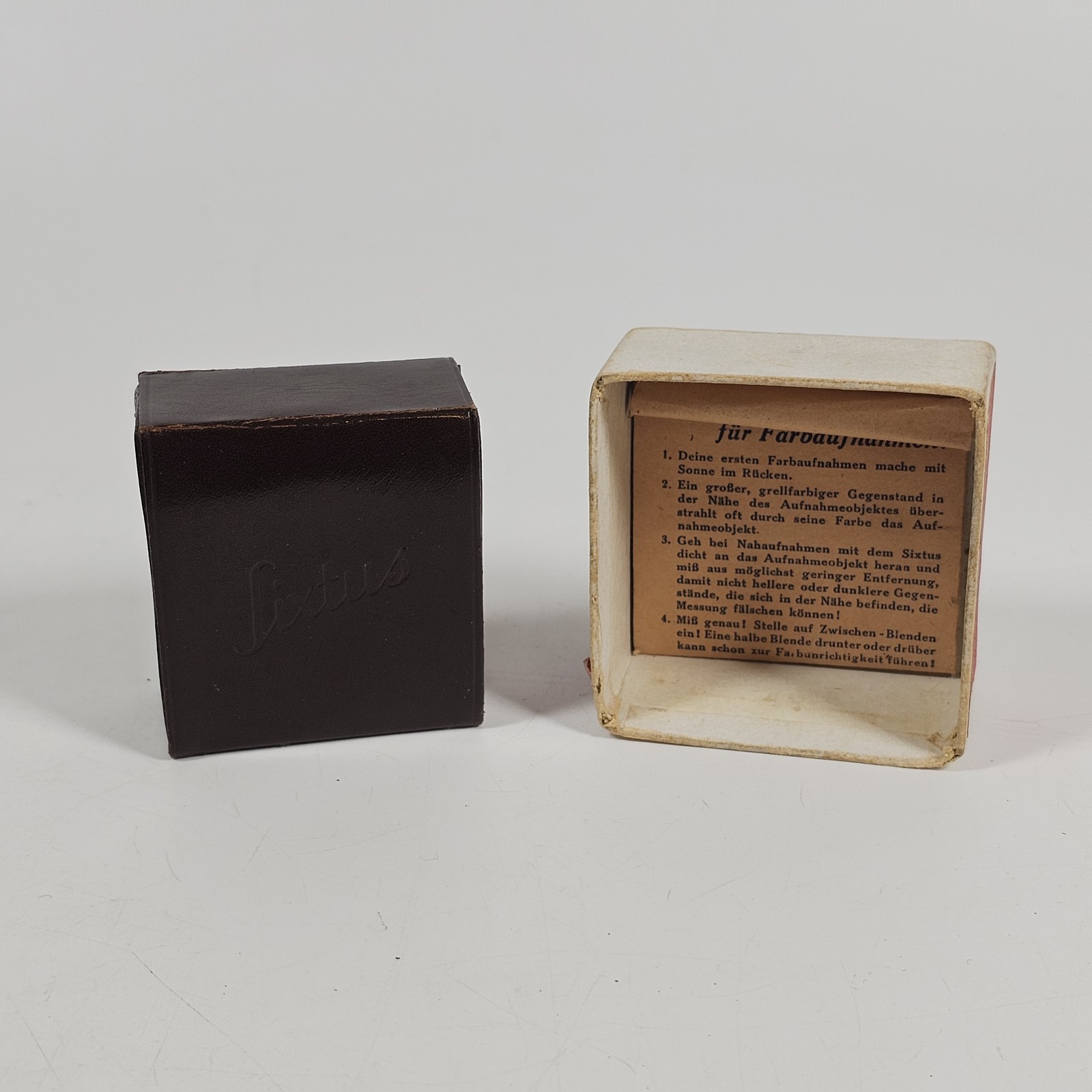 Vintage Sixtus Light Meter Exposure Meter with Leather Case & Box German Made