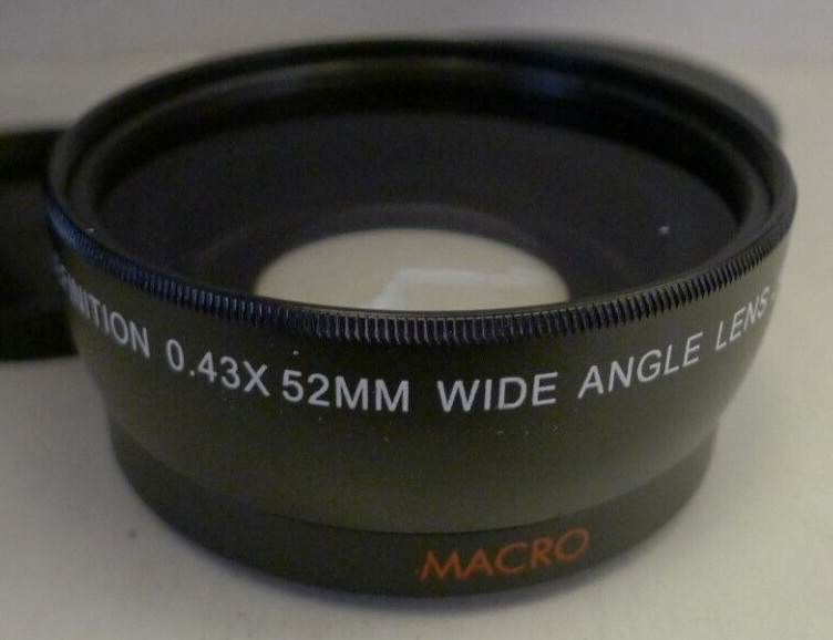 Vivitar 52mm 0.43x Professional HD Wide Angle Lens Macro +Lens Caps&Matching Bag