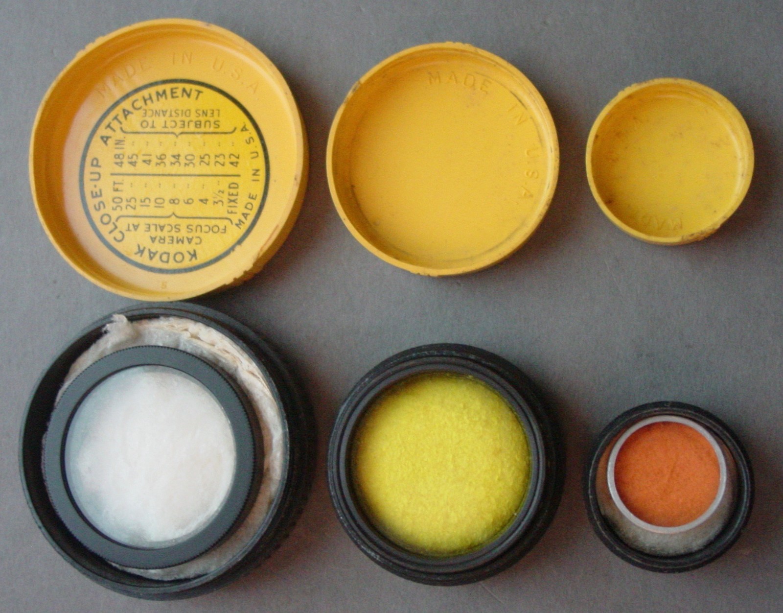 Vintage KODAK Lens Filter Can Mixed Lot Old School Photography Art Parts Supply