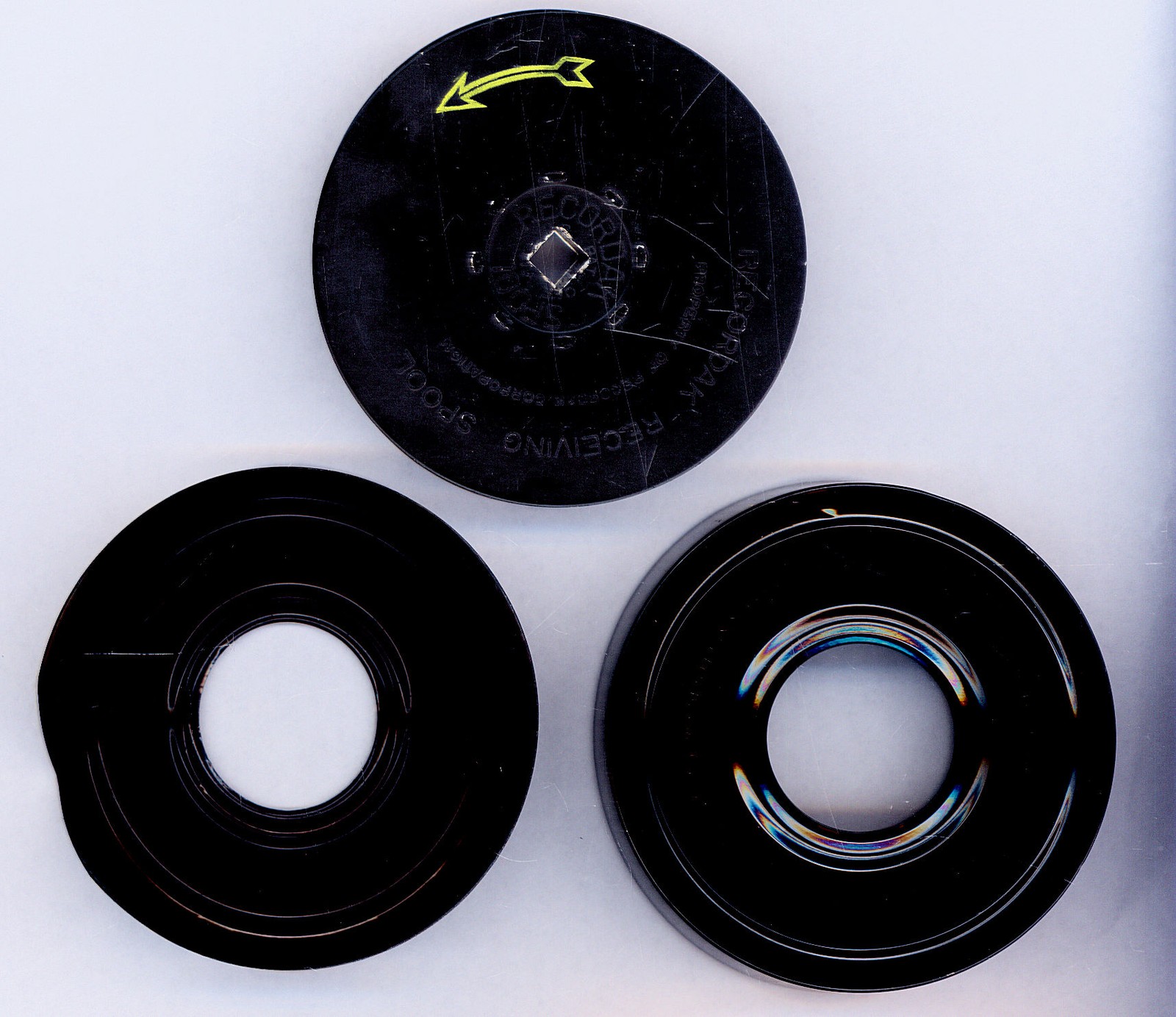 16mm RECORDAK RECEIVING SPOOL for 100′ film made by Eastman Kodak in box 3 piece