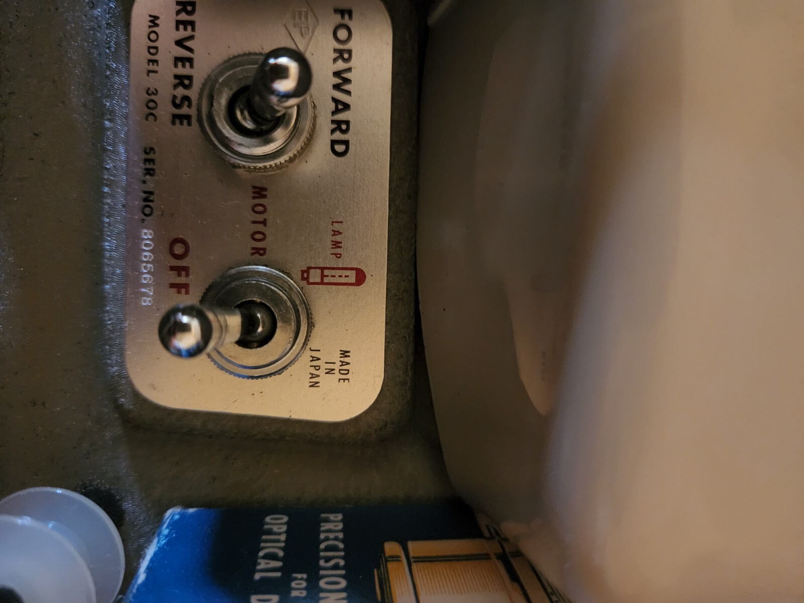 sekonic 8 projector model 30c series number 7065678 max lamp 500w