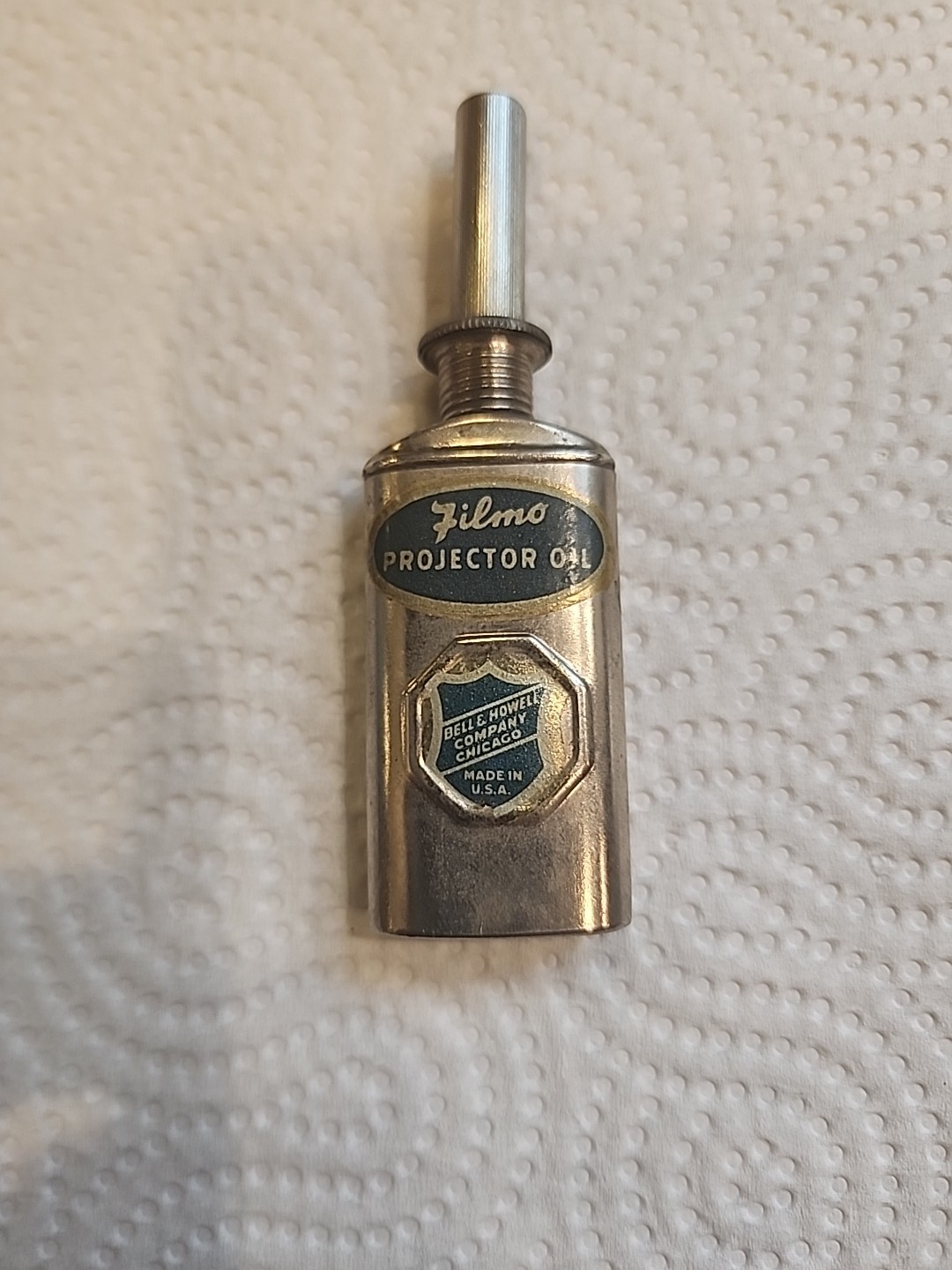 NEAT! VTG FILMO OIL CAN TIN FOR PROJECTOR BELL & HOWELL CHICAGO IL USA EMPTY