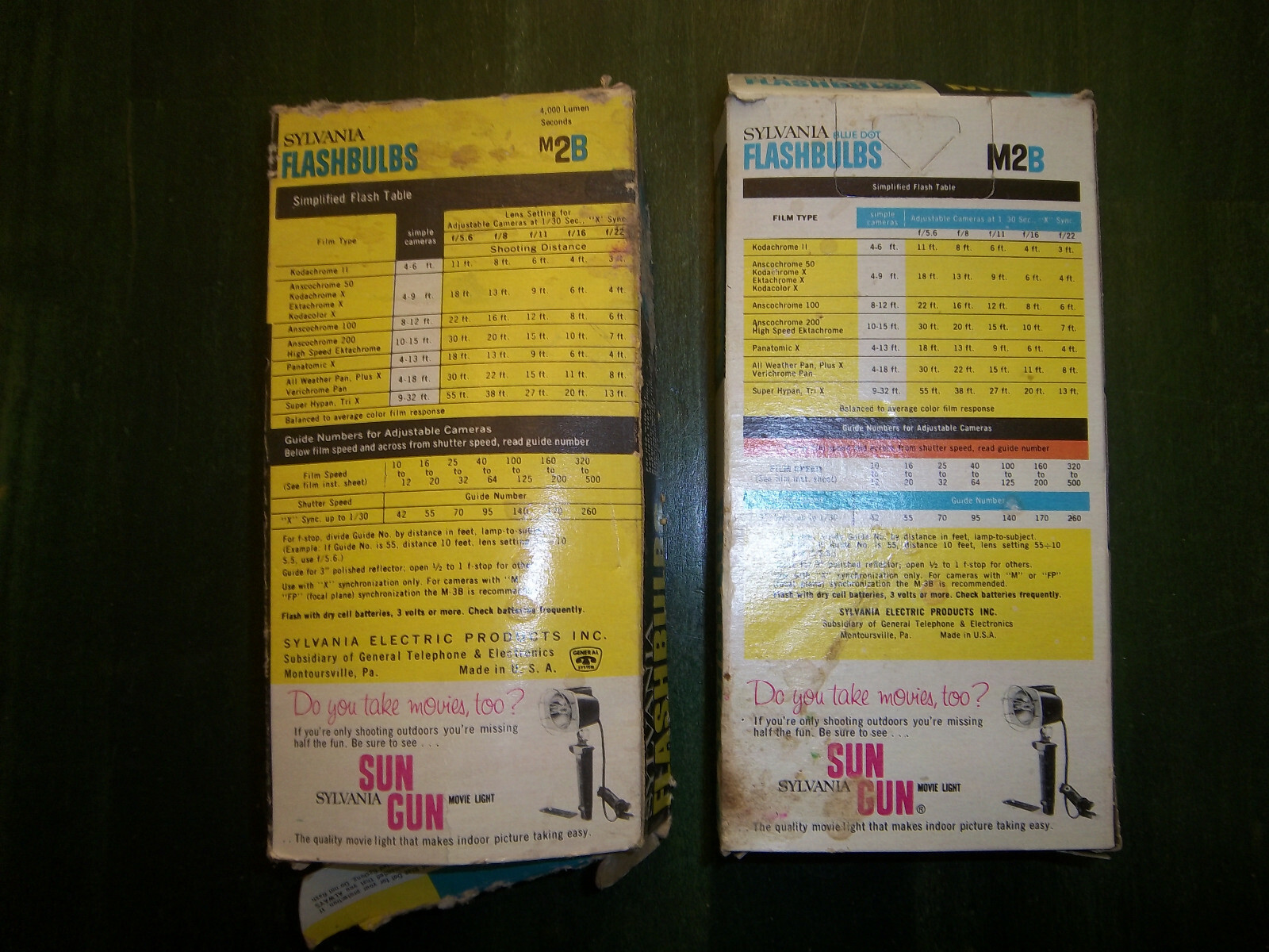 Vintage Sylvania Blue Dot M2B Flashbulbs 14 Bulbs in Two Original Boxes