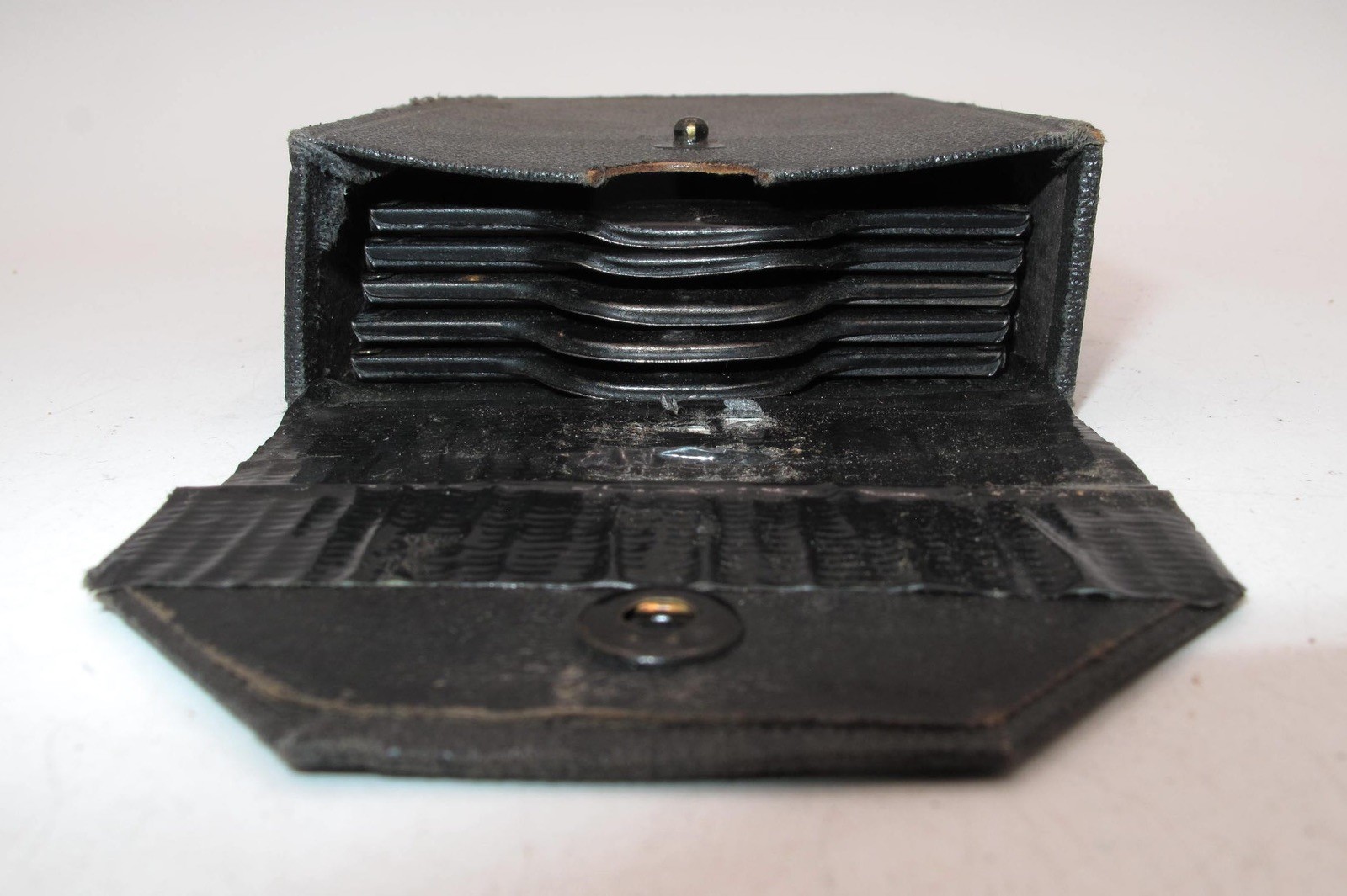 *VINTAGE* 5-UNBRANDED 6x9cm FORMAT METAL FILM HOLDERS & CASE