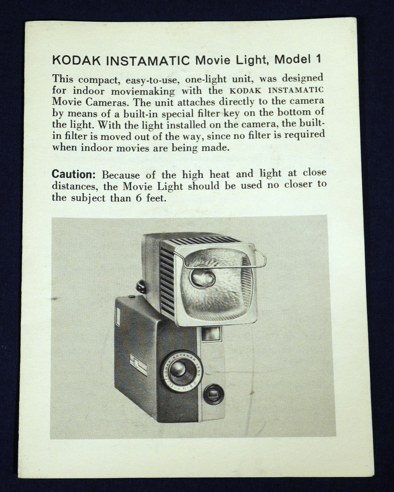 Kodak Instamatic Movie Light Model 1 in Original Box with Instructions – Works!