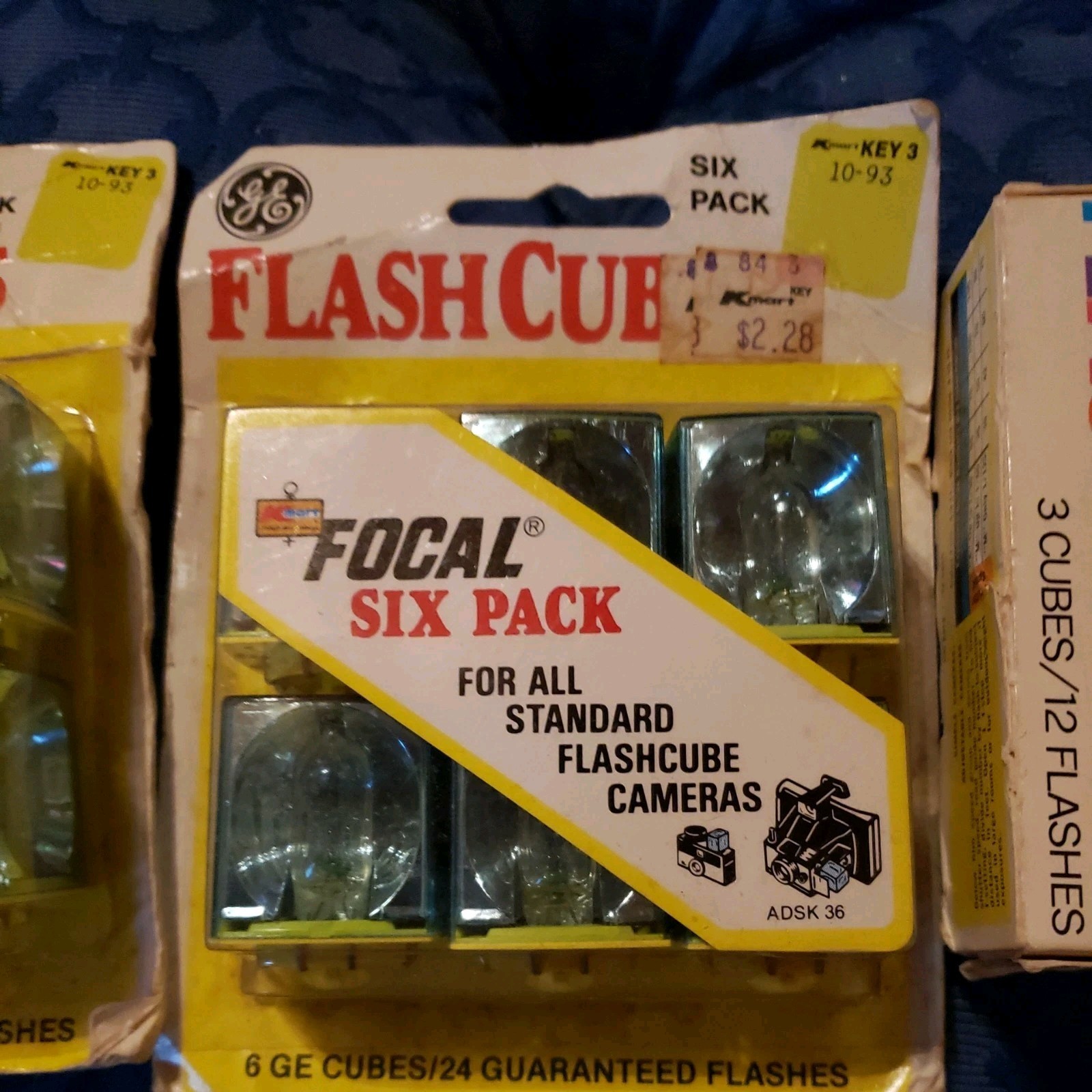 Vintage Camera FLASH CUBES GE Set of (2) 6-pack SEALED K-Mart plus 1 Sylvania