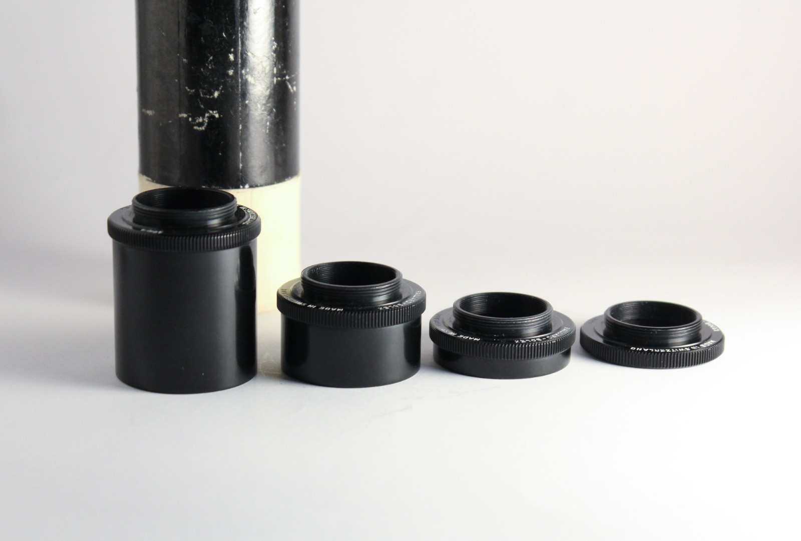 Original Paillard Bolex C Mount Macro Extension Rings set Tubes Tubex H16 reflex