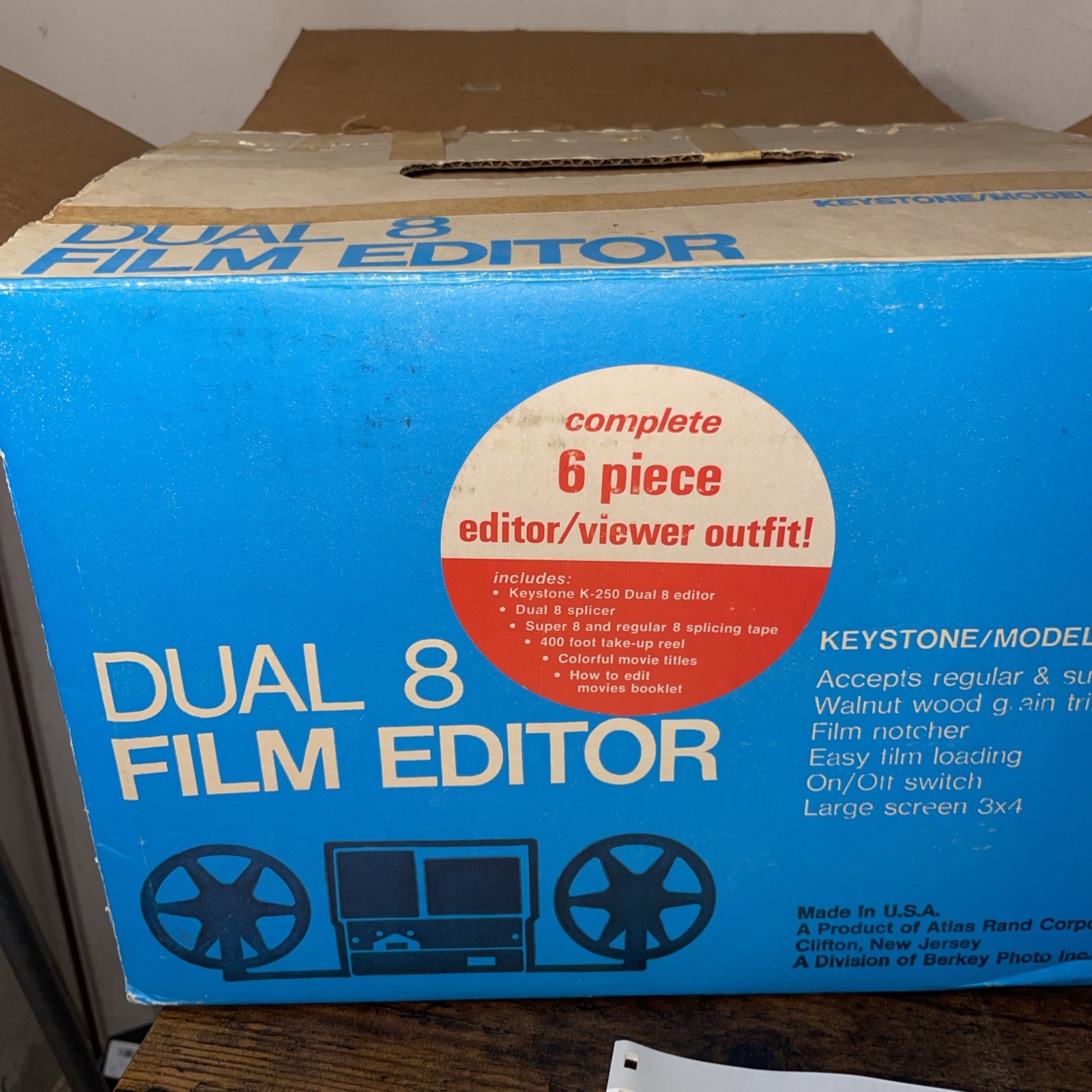 Dual 8 Film Editor, Keystone Model 250 W/ Original Box And Manual. Excellent!!