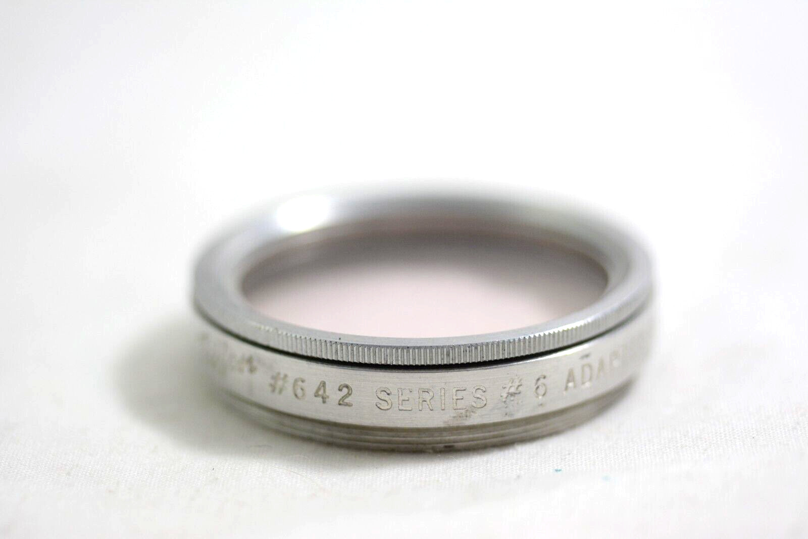 VINTAGE TIFFEN 642 SERIES 6 CAMERA LENS FILTER ADAPTER RING W/FILTER (EXC)