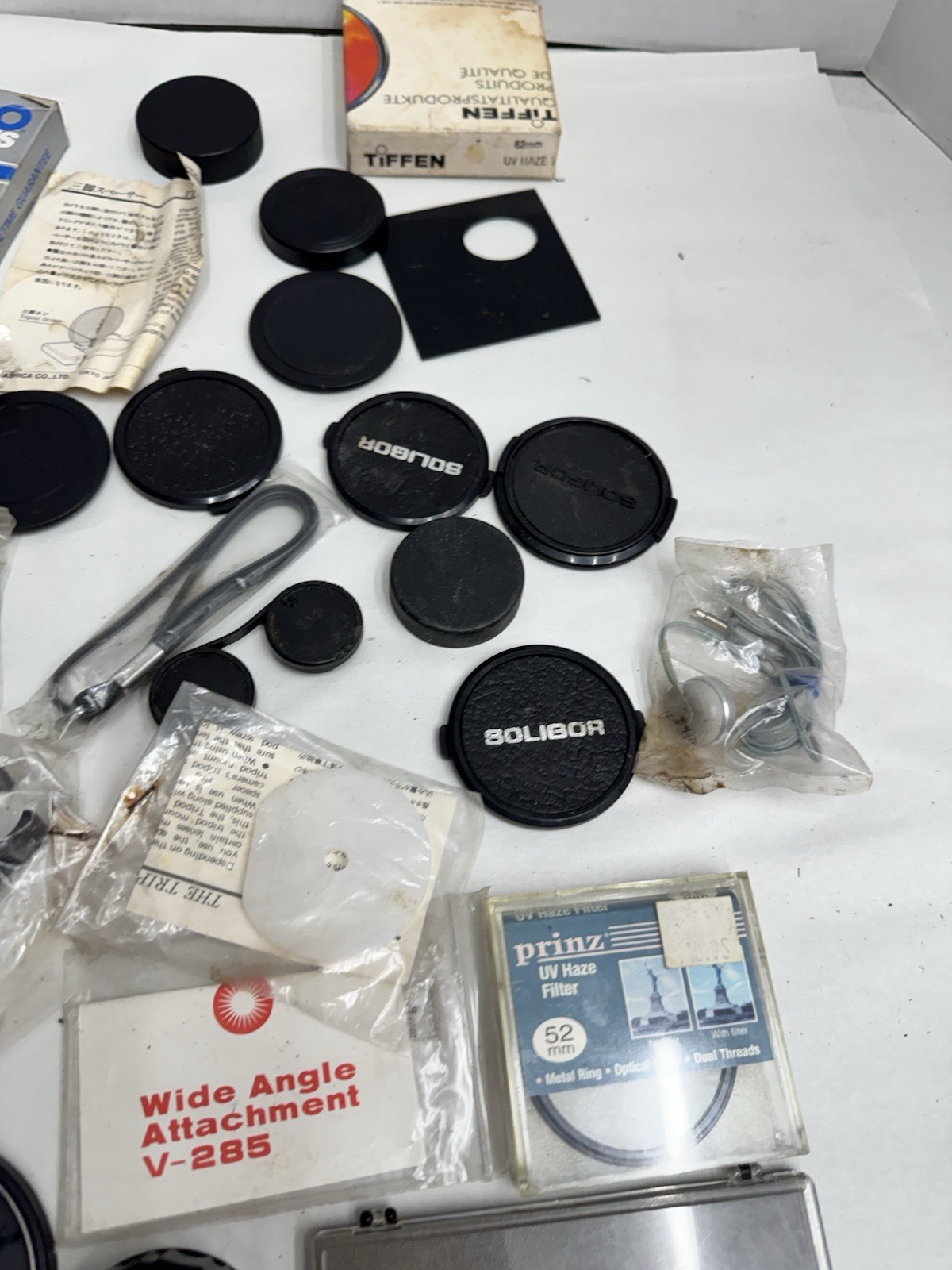 vintage photography camera accessory lot filters caps more