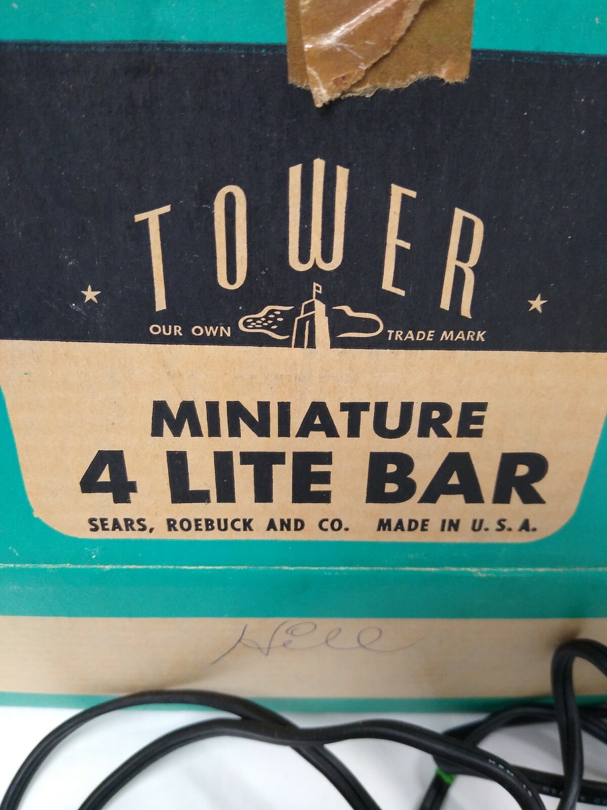 Vintage Tower Sears Roebuck And Co Photo Miniature 4 Lite Bar Tested & Works