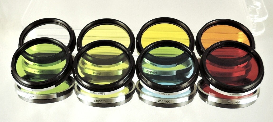 RARE set of eight filters B36 for Flexaret MEOPTA Czechoslovakia genuine MINT