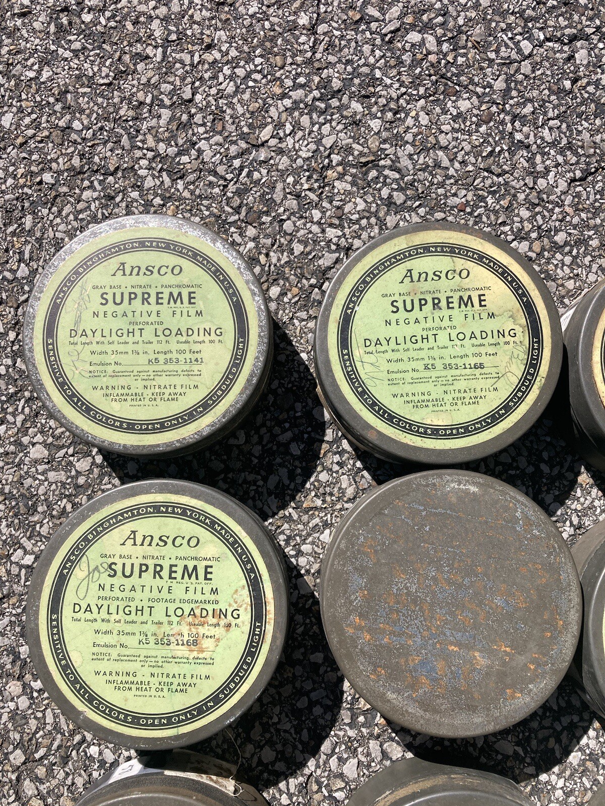 Vintage Agfa Ansco 4″ Tin Negative Film Canister 35mm 100FT with Reel Lot of 16