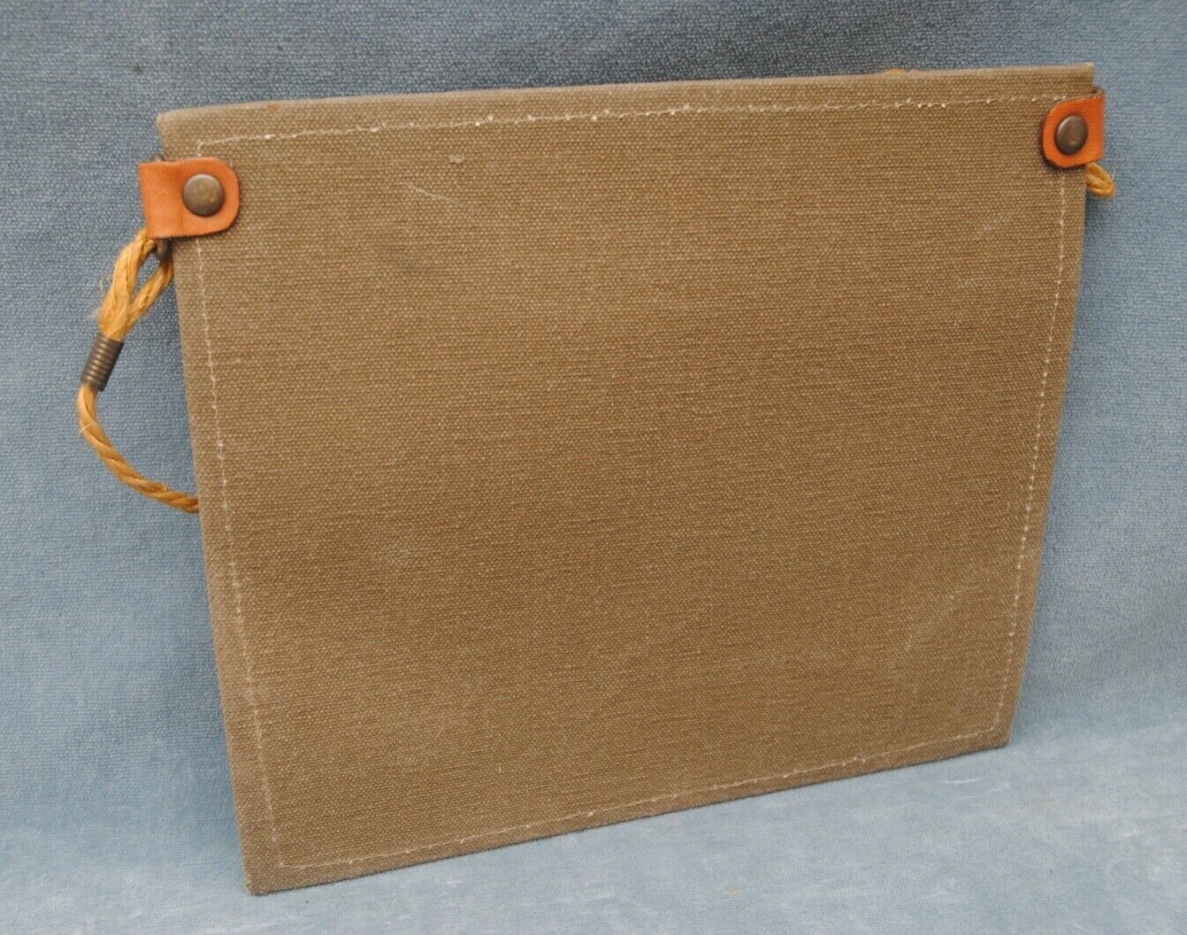 VINTAGE, PERHAPS WWII ERA MILITARY, GREEN CANVAS PRESS PASS HOLDER (PK)