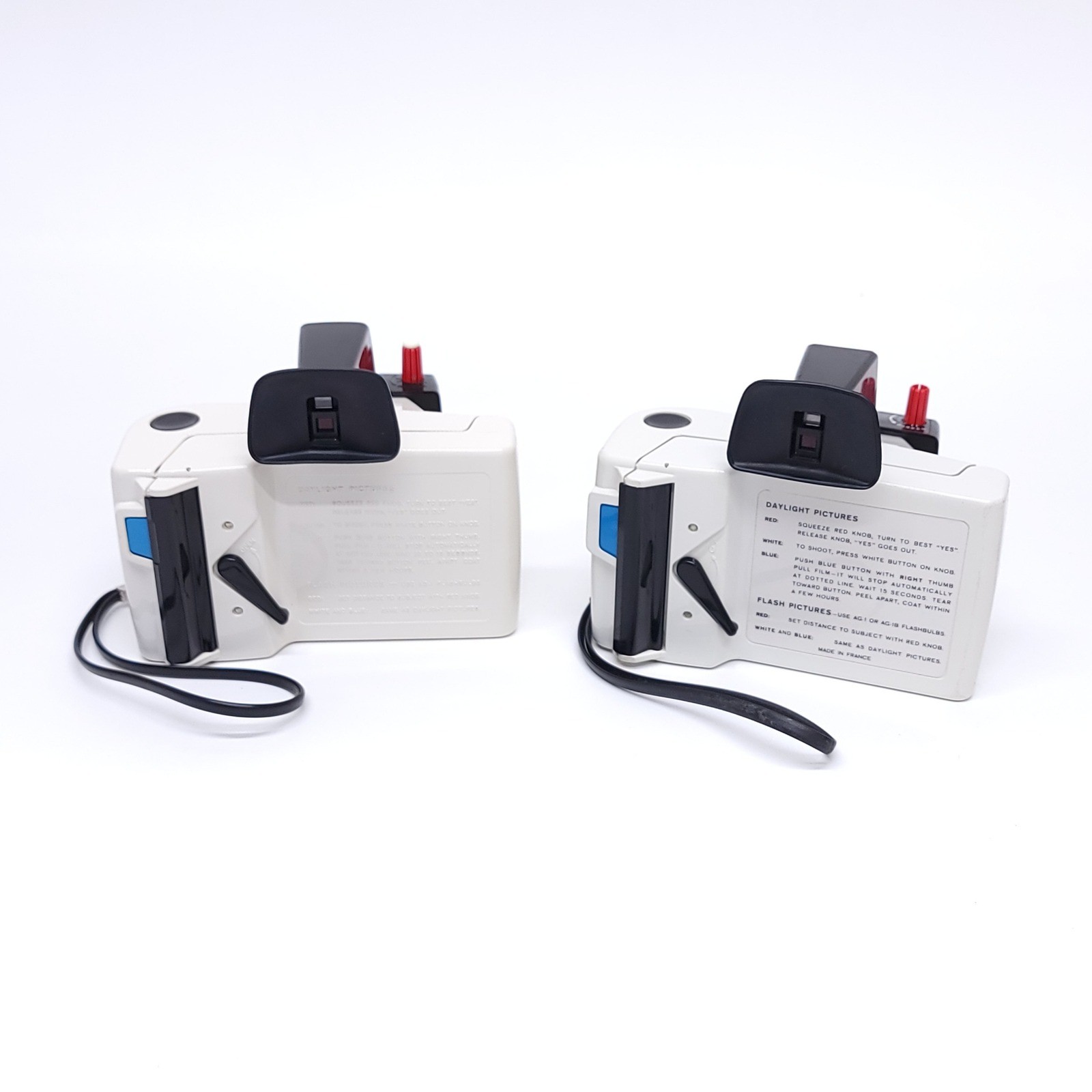 Vintage Pair of 60s Polaroid Land Camera Swinger Model 20 White