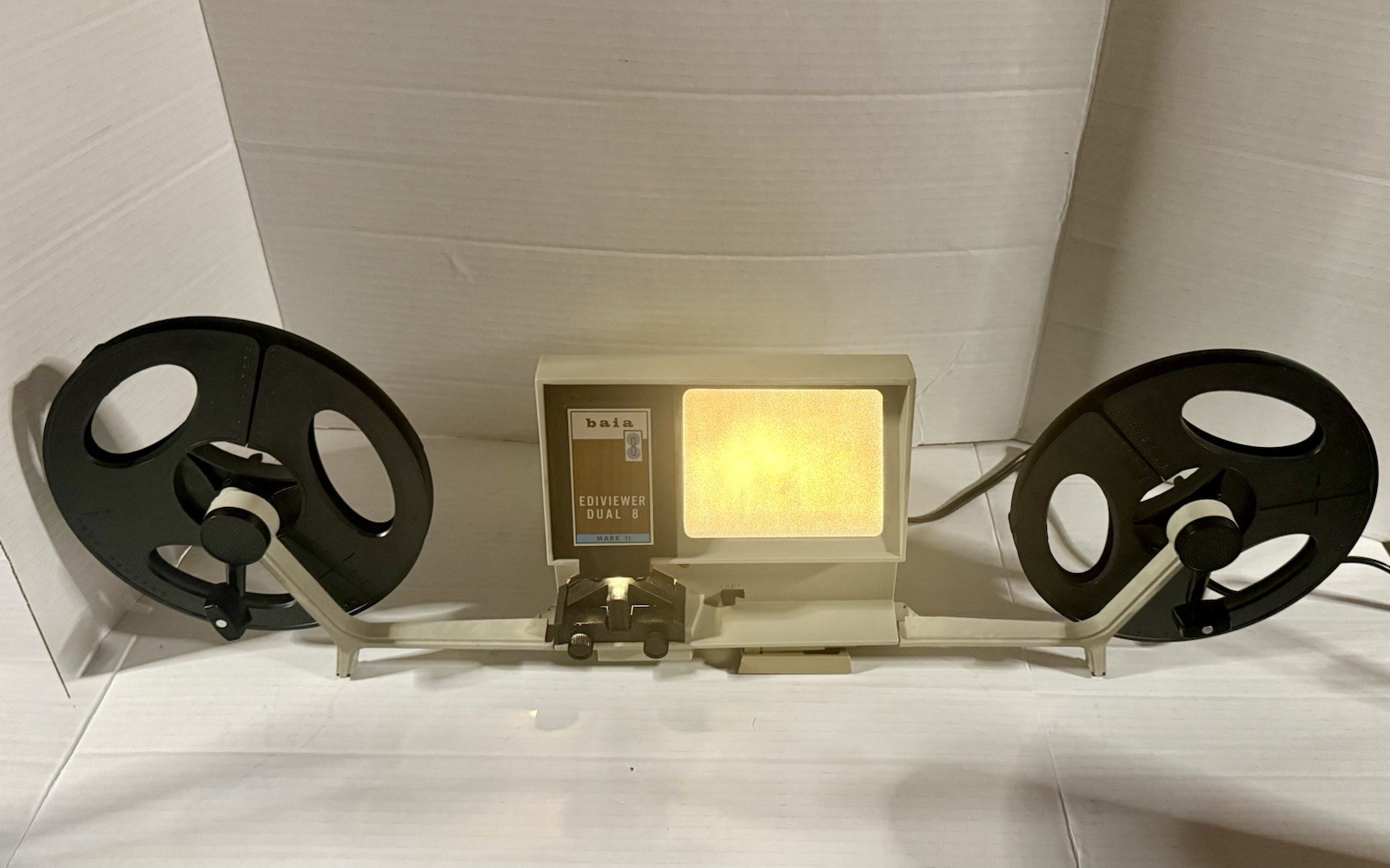 VTG Baia Dual 8 Super 8 8mm Film Editor Viewer Light Box Works Complete In Box