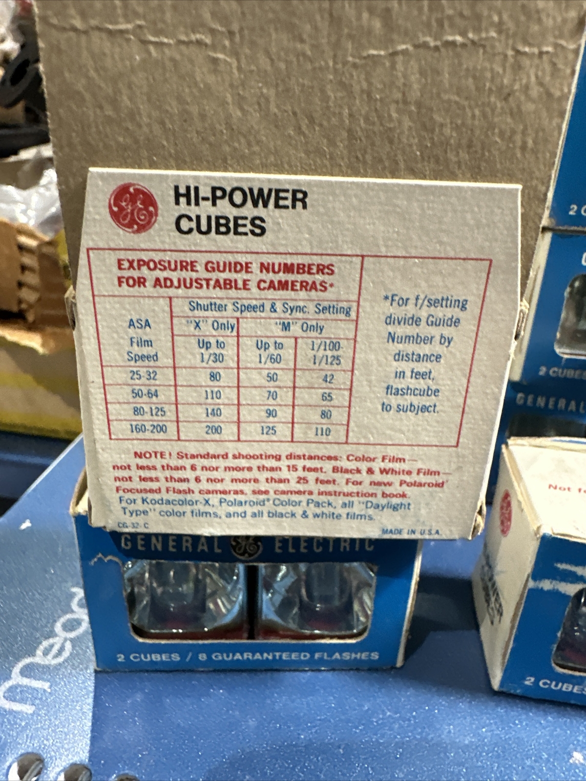 General Electric Hi Power Camera Flash Cubes Lot Of 14 2 Packs NOS