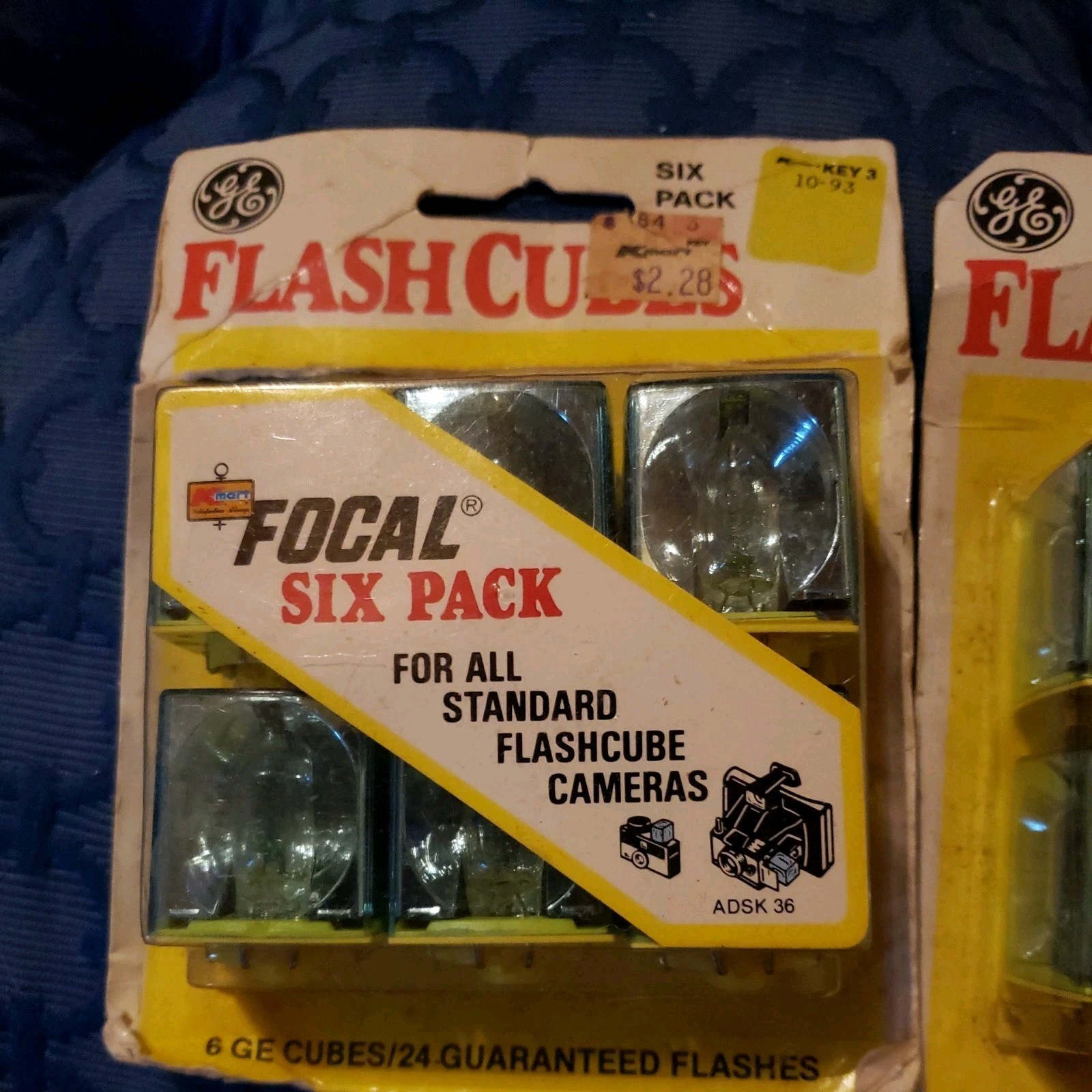 Vintage Camera FLASH CUBES GE Set of (2) 6-pack SEALED K-Mart plus 1 Sylvania