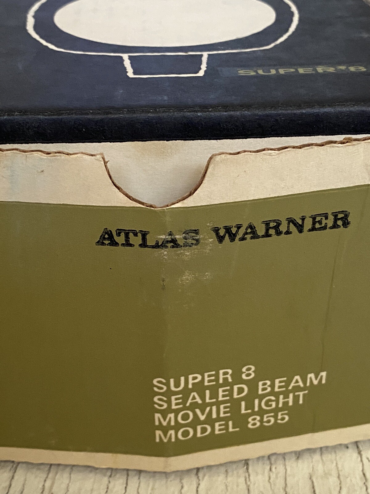 Vintage Atlas Warner Super 8 Movie Sealed Beam Light Model 855 in original box