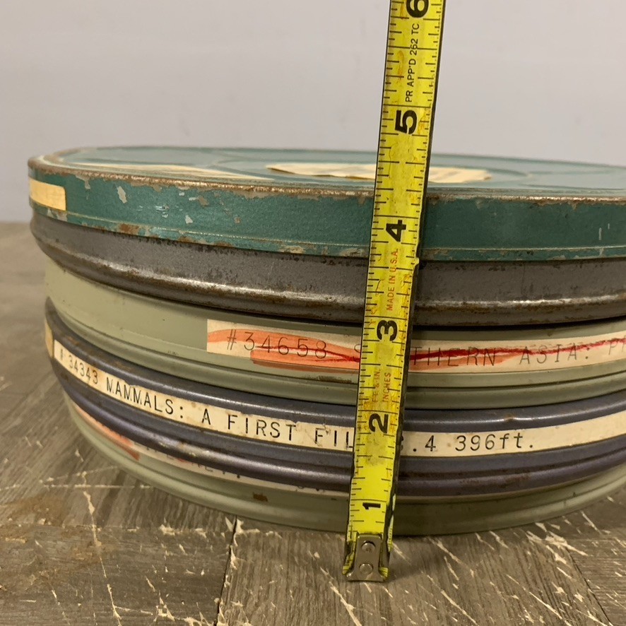 5 x Vintage 10.5 Metal Film Reel Canister Case Empty Various Colors
