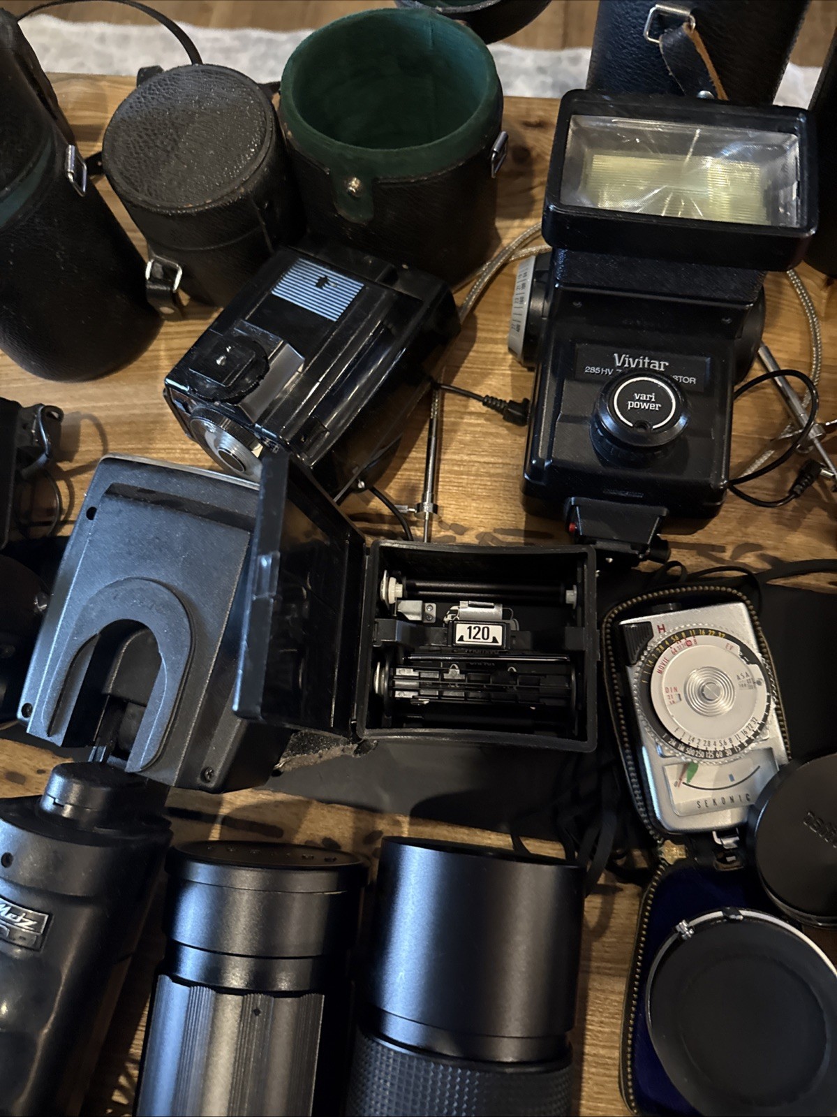 Large Vintage Group Lot Of Camera Equipment Accessories Lens Flash Filter Etc