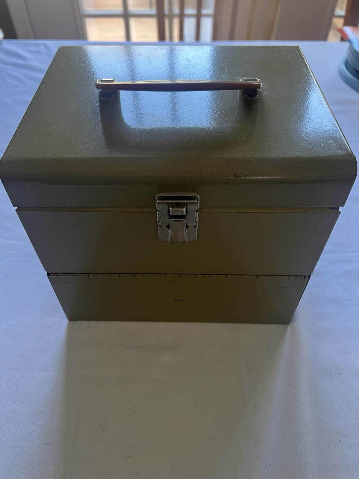 Vintage Logan Deluxe Film Reel Storage Chest w/ Metal 8mm/16mm Canisters Lot
