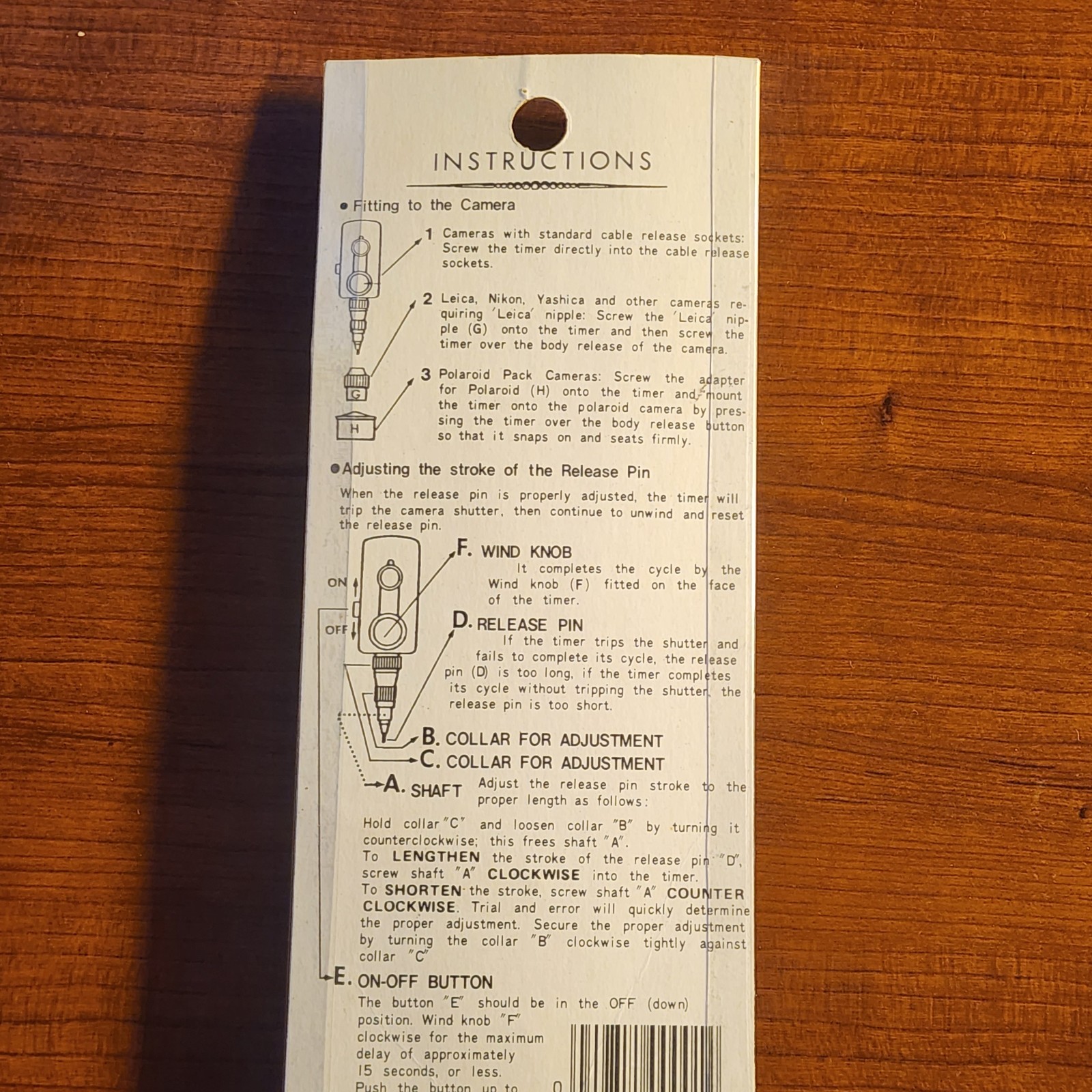 VINTAGE UNIVERSAL CAMERA SELF TIMER FOCAL (NEW SEALED IN PACKAGE)