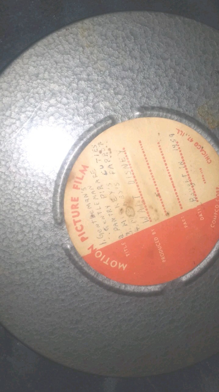 vintageWaltDisneyFilmReelCanister&Tape from1959*Pantry pirate, And 3 More Shows